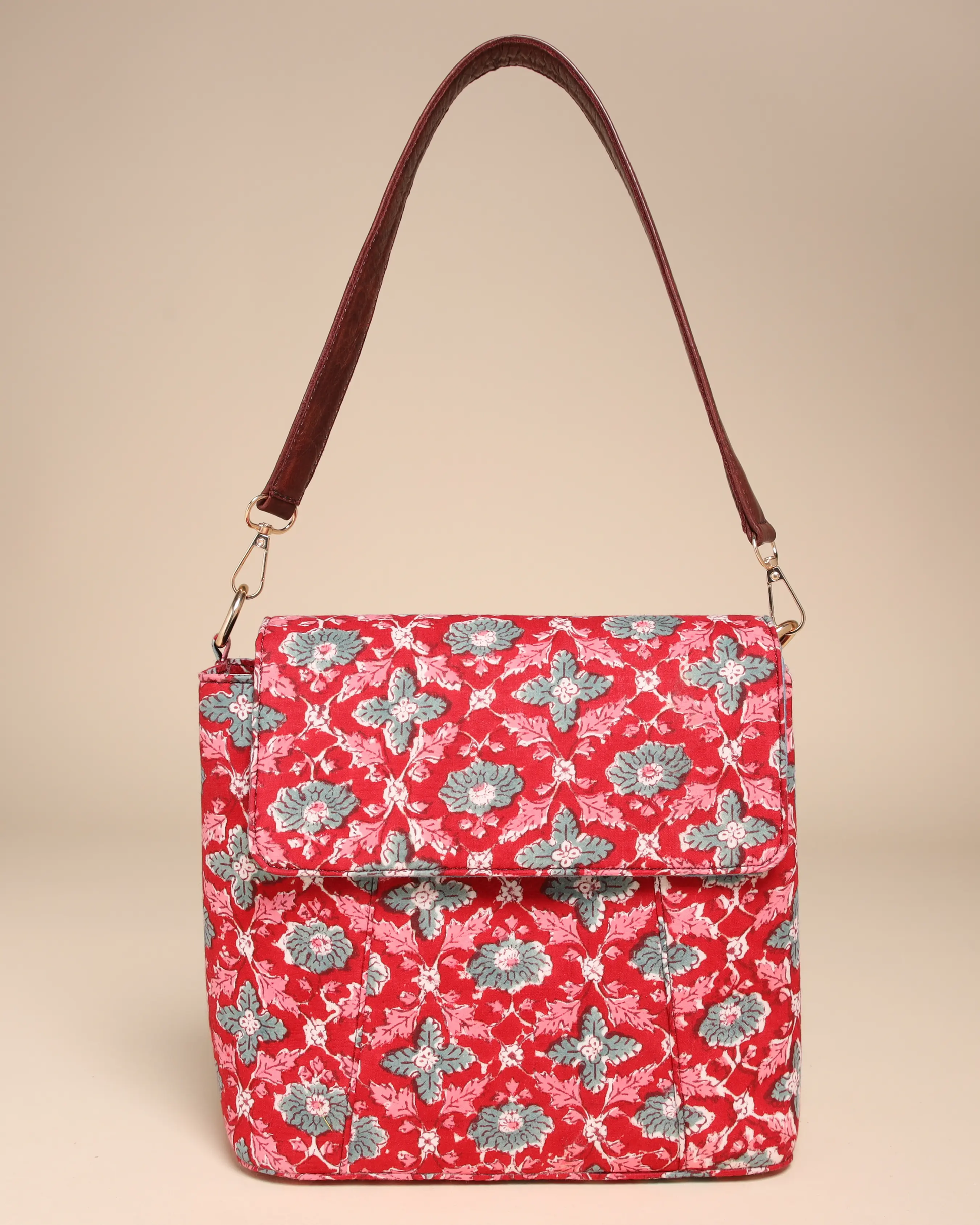 Honeycrisp Cotton Blockprinted Medium Shoulder Bag My Store