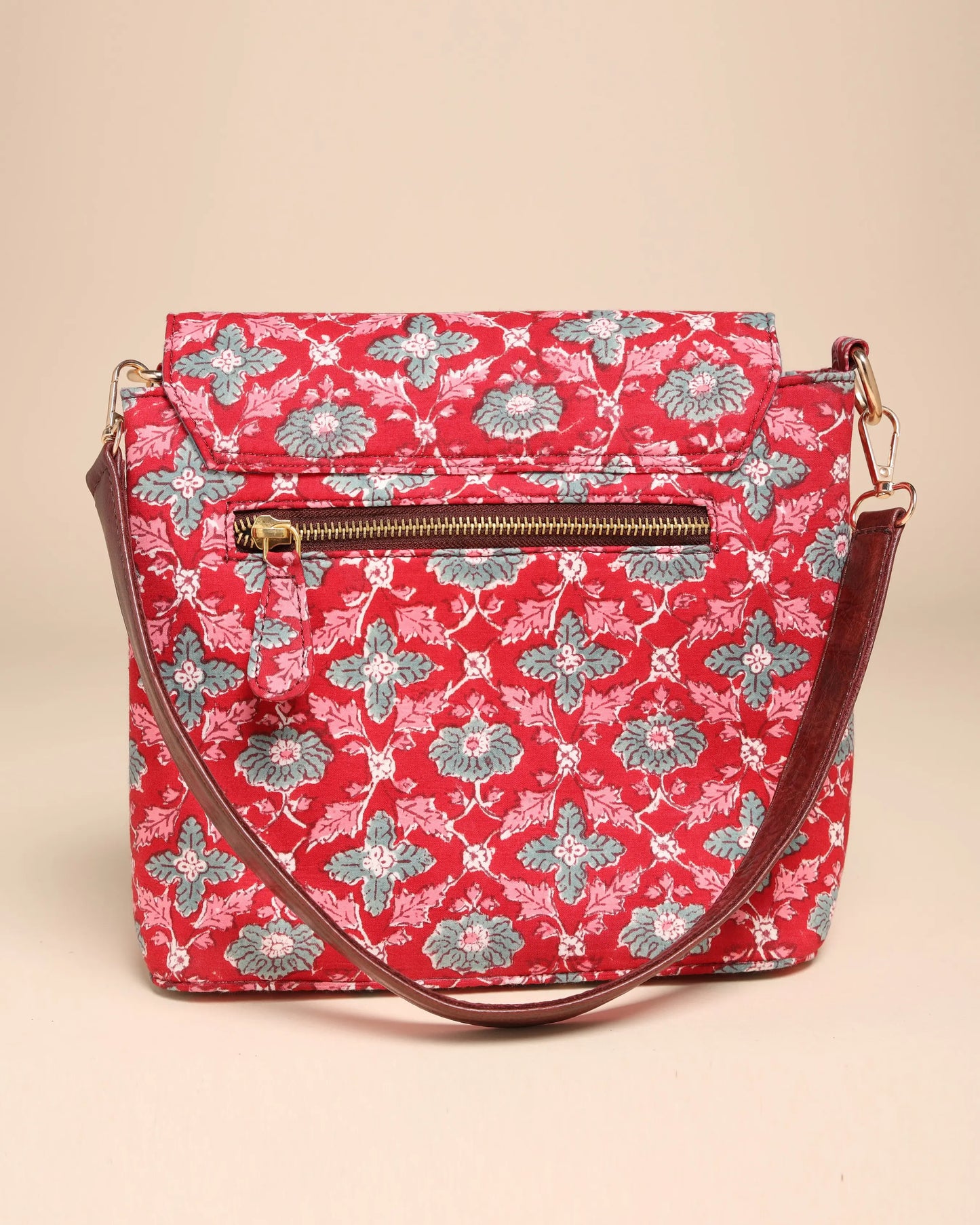 Honeycrisp Cotton Blockprinted Medium Shoulder Bag My Store