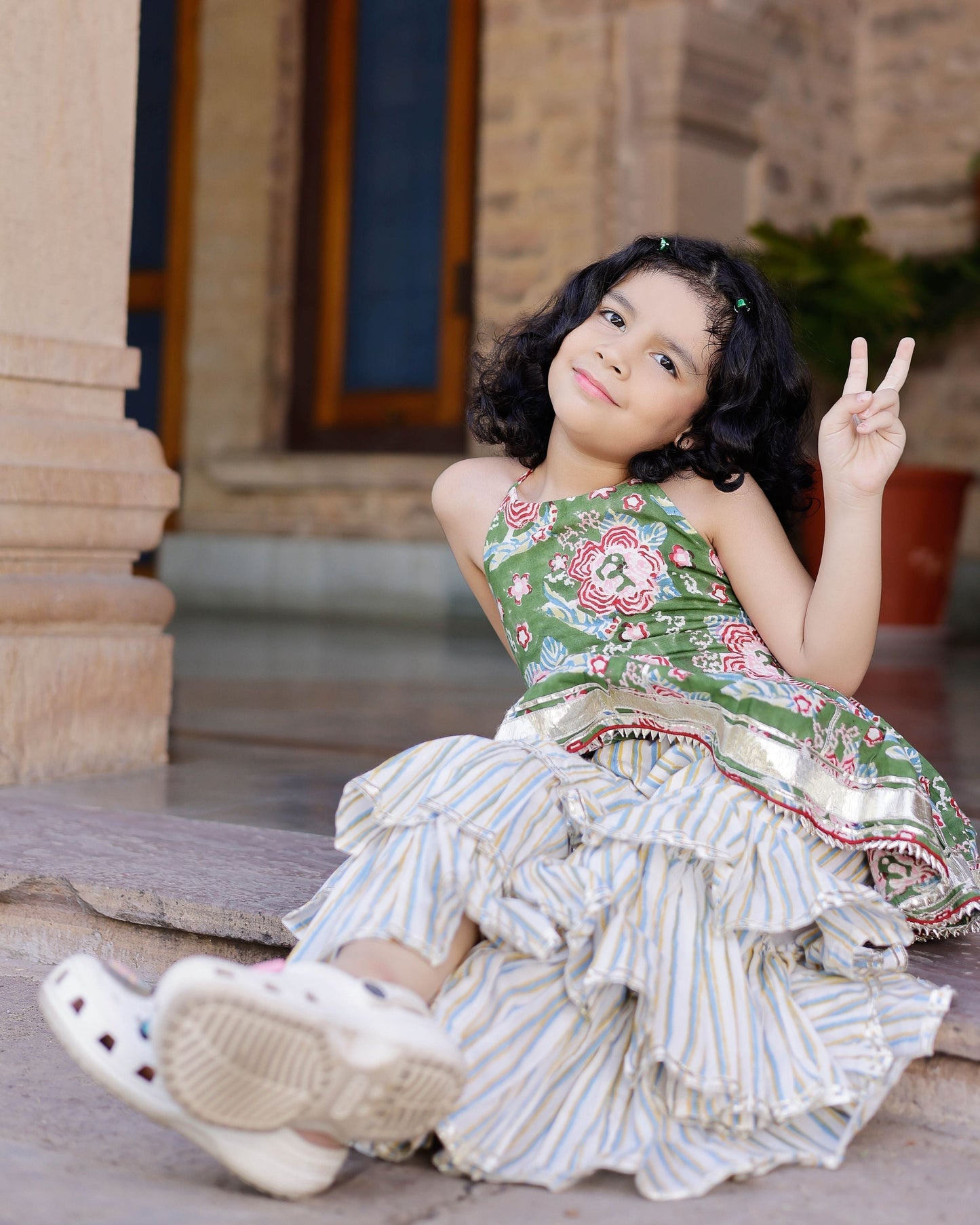 Dayla Handblock Cotton Sharara Set My Store