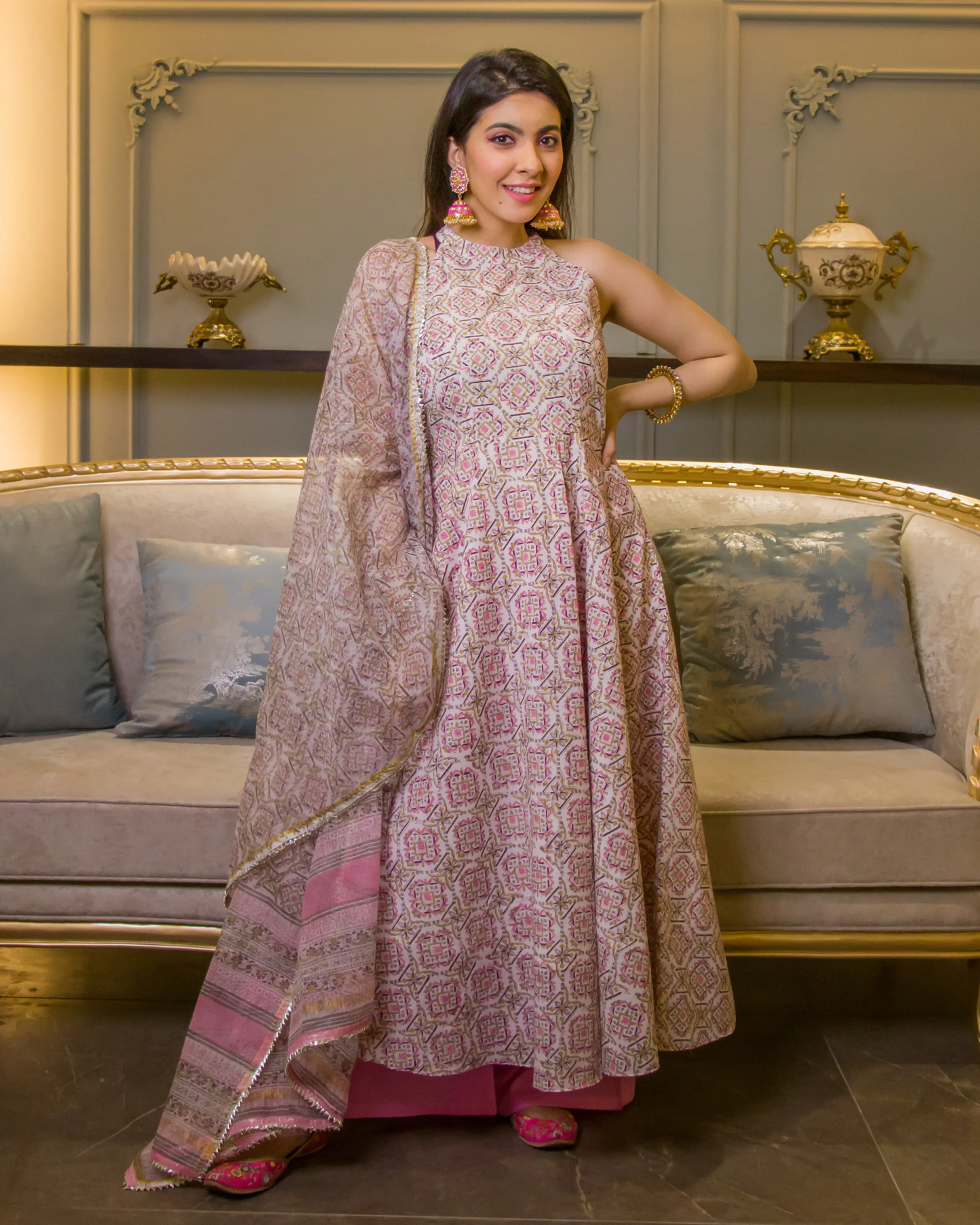 Tisha Handblock Doriya Suit Set My Store