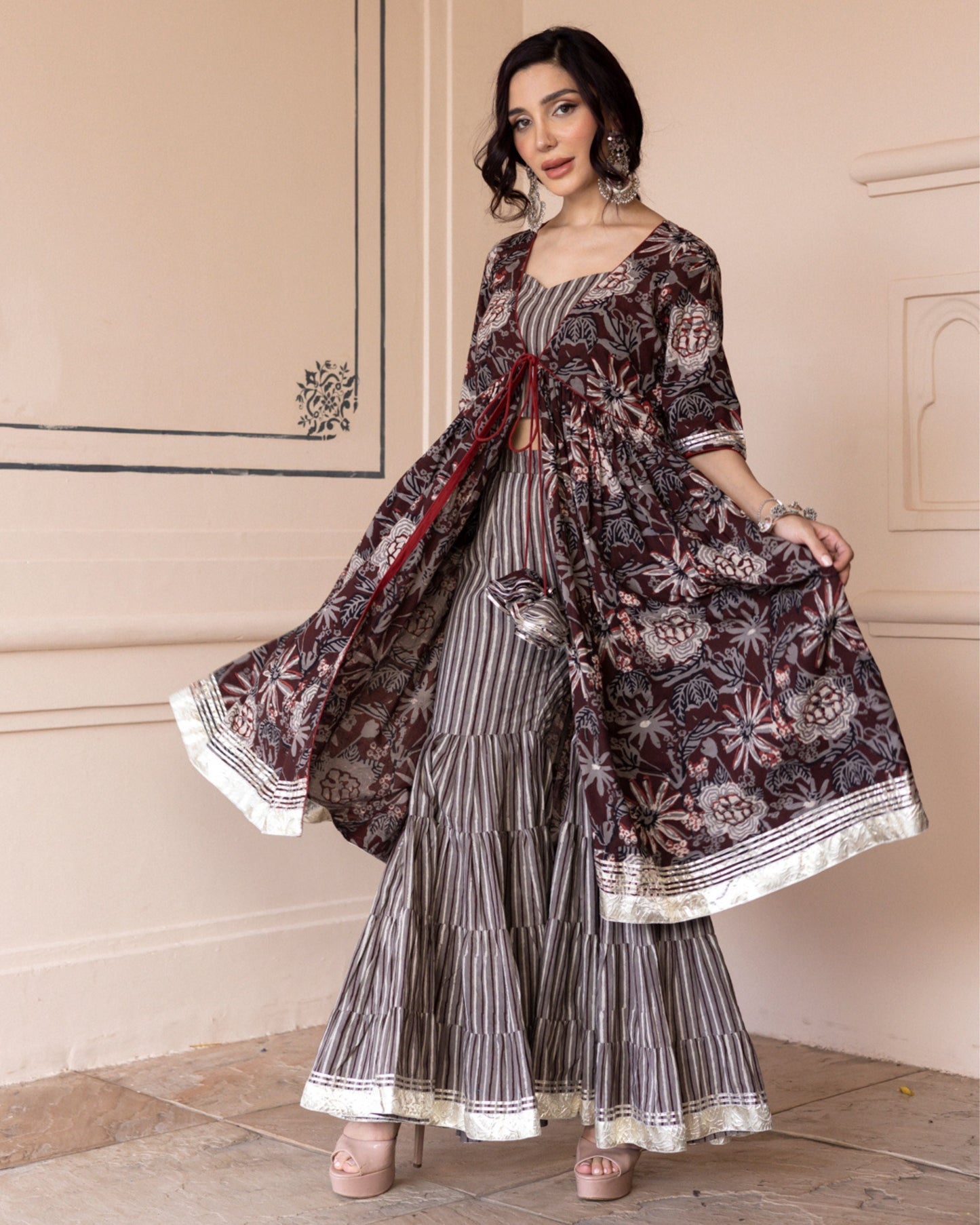 Talao Handblock Gotapatti Sharara Set My Store