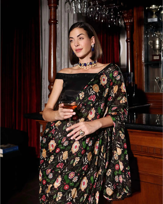 Moonlit Muse Black Satin Off Shoulder Blouse My Store