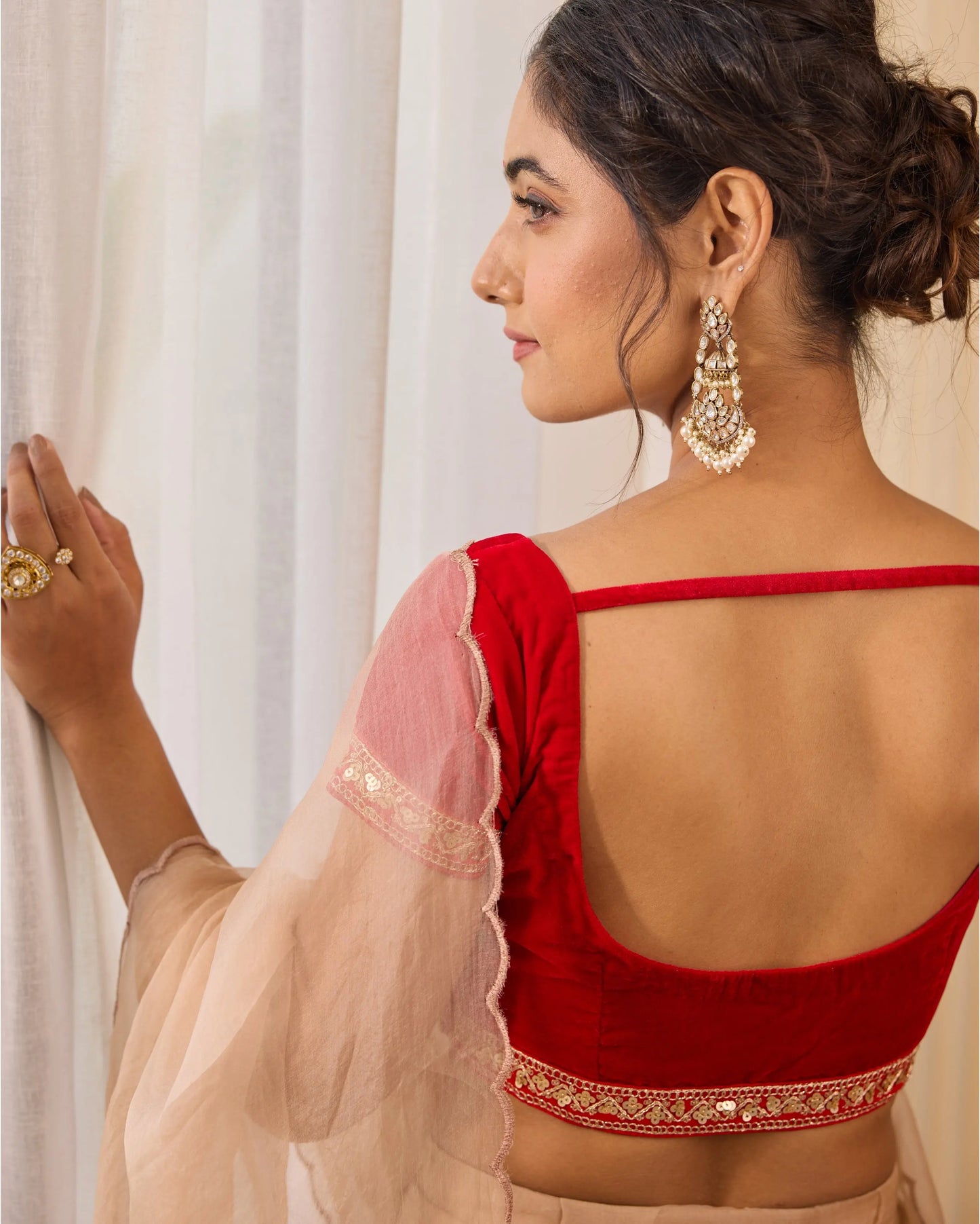 Rose Red Velvet Blouse My Store