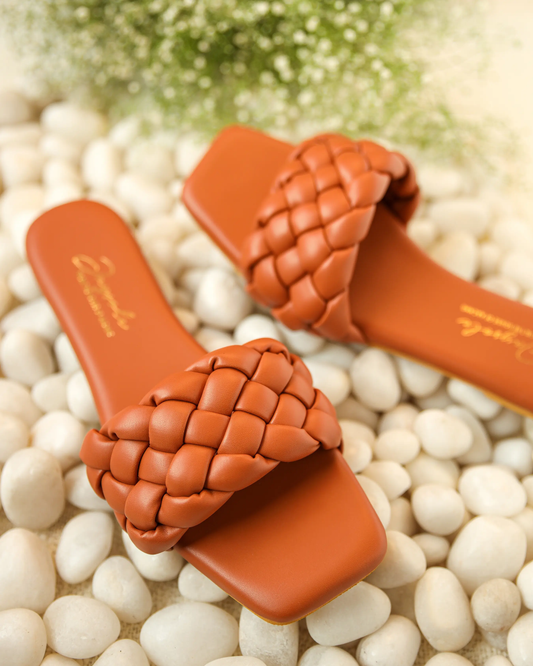 Toasted Nut Braided Slides My Store