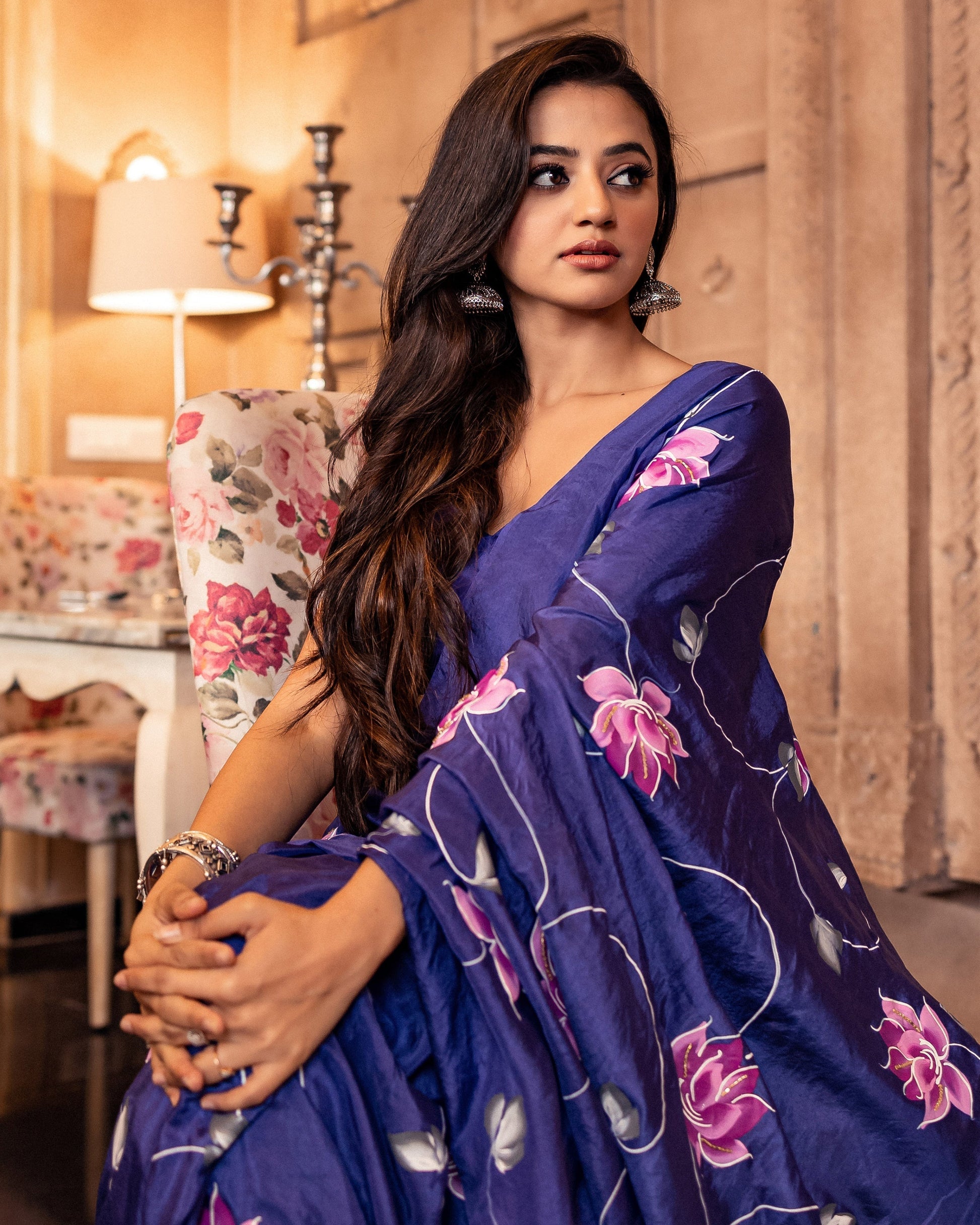 Sarang Handpainted Silk Saree My Store