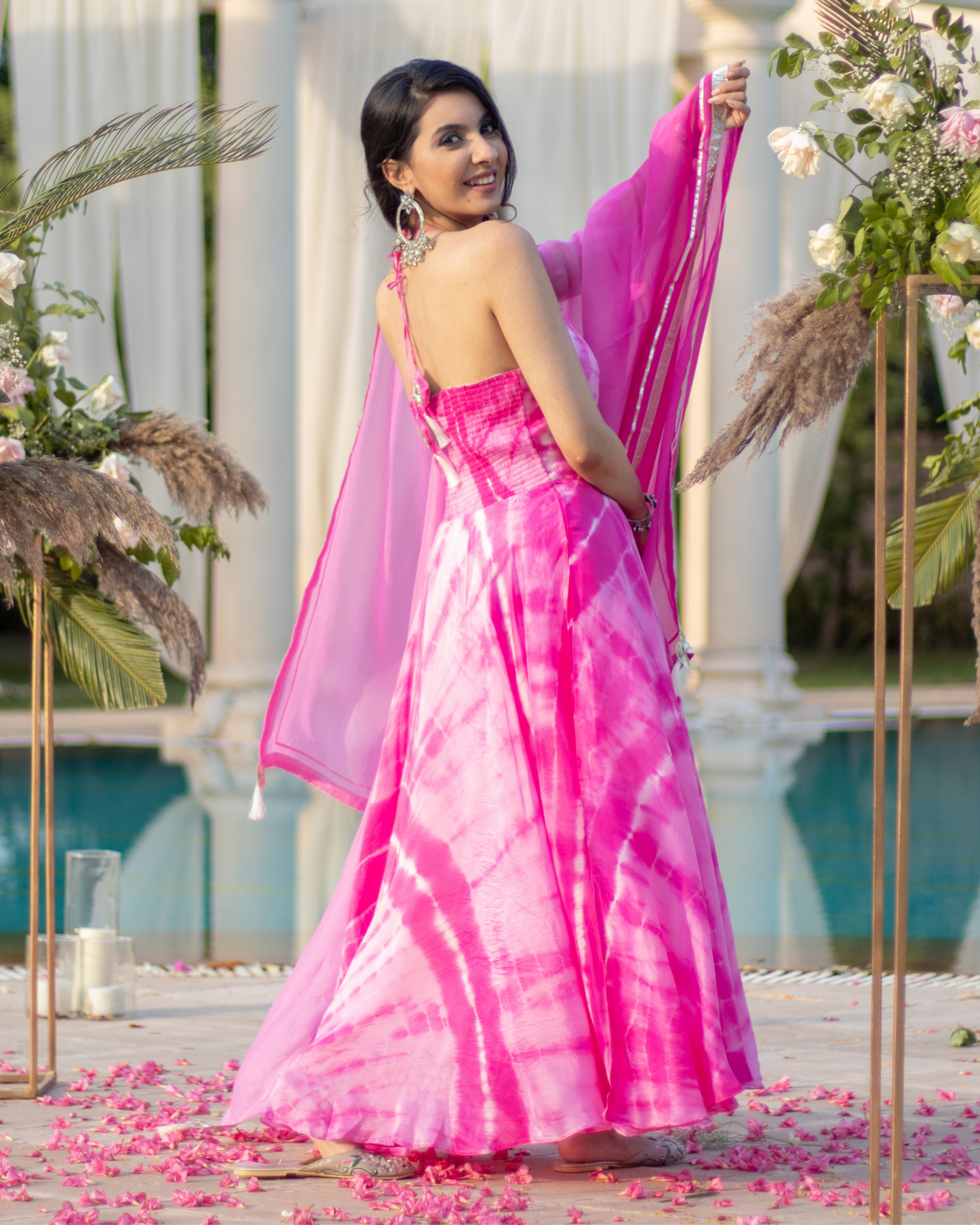 Burly Pink Tie & Dye Silk Suit Set Quick Cart