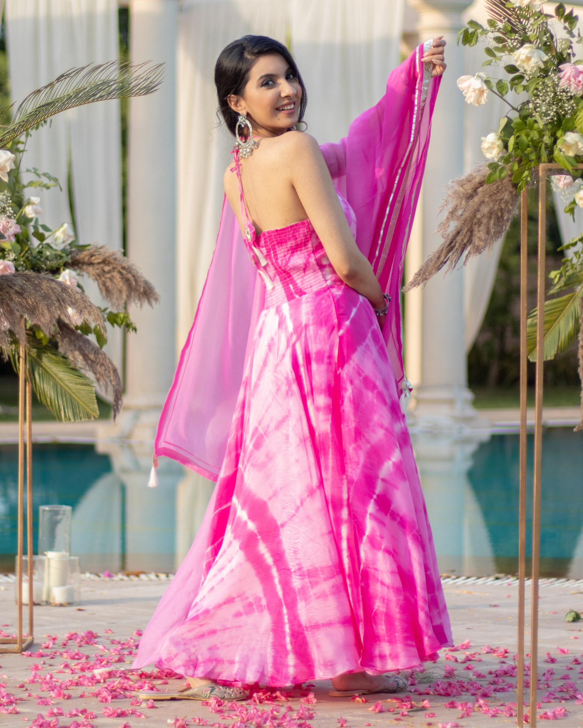 Burly Pink Tie & Dye Silk Suit Set Quick Cart