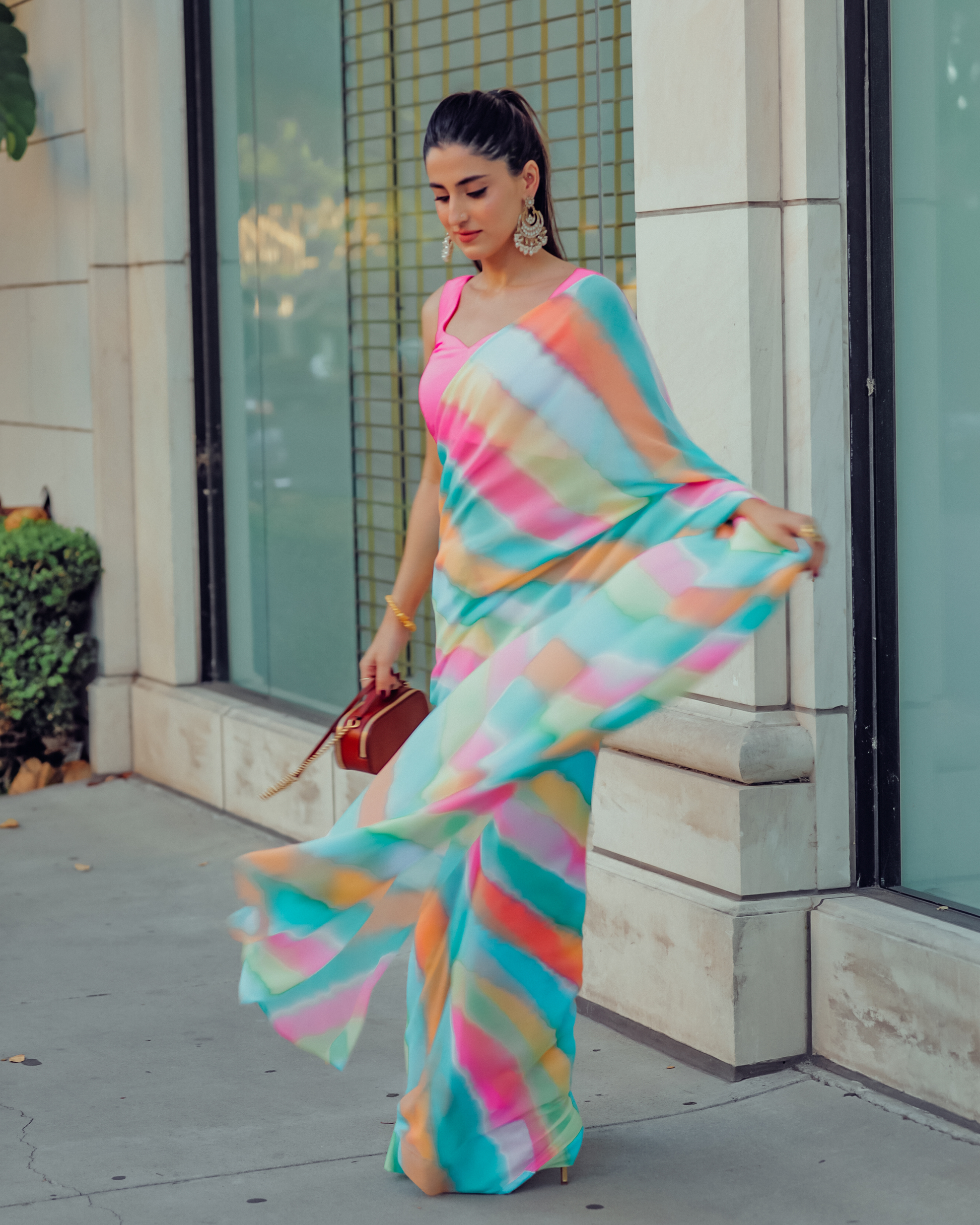 Jazzy Mix Leheriya Pure Chiffon Saree Quick Cart