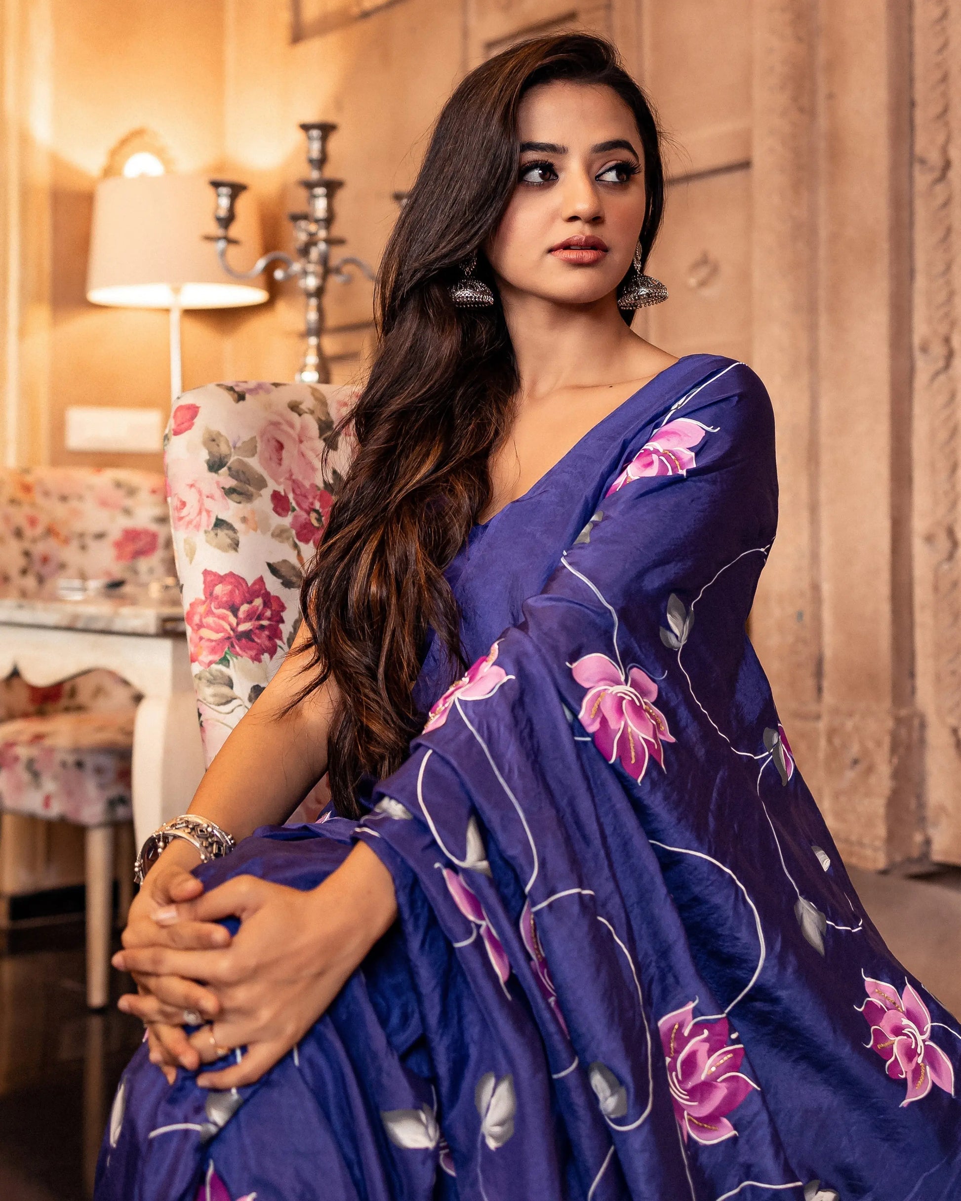 Sarang Handpainted Silk Saree My Store