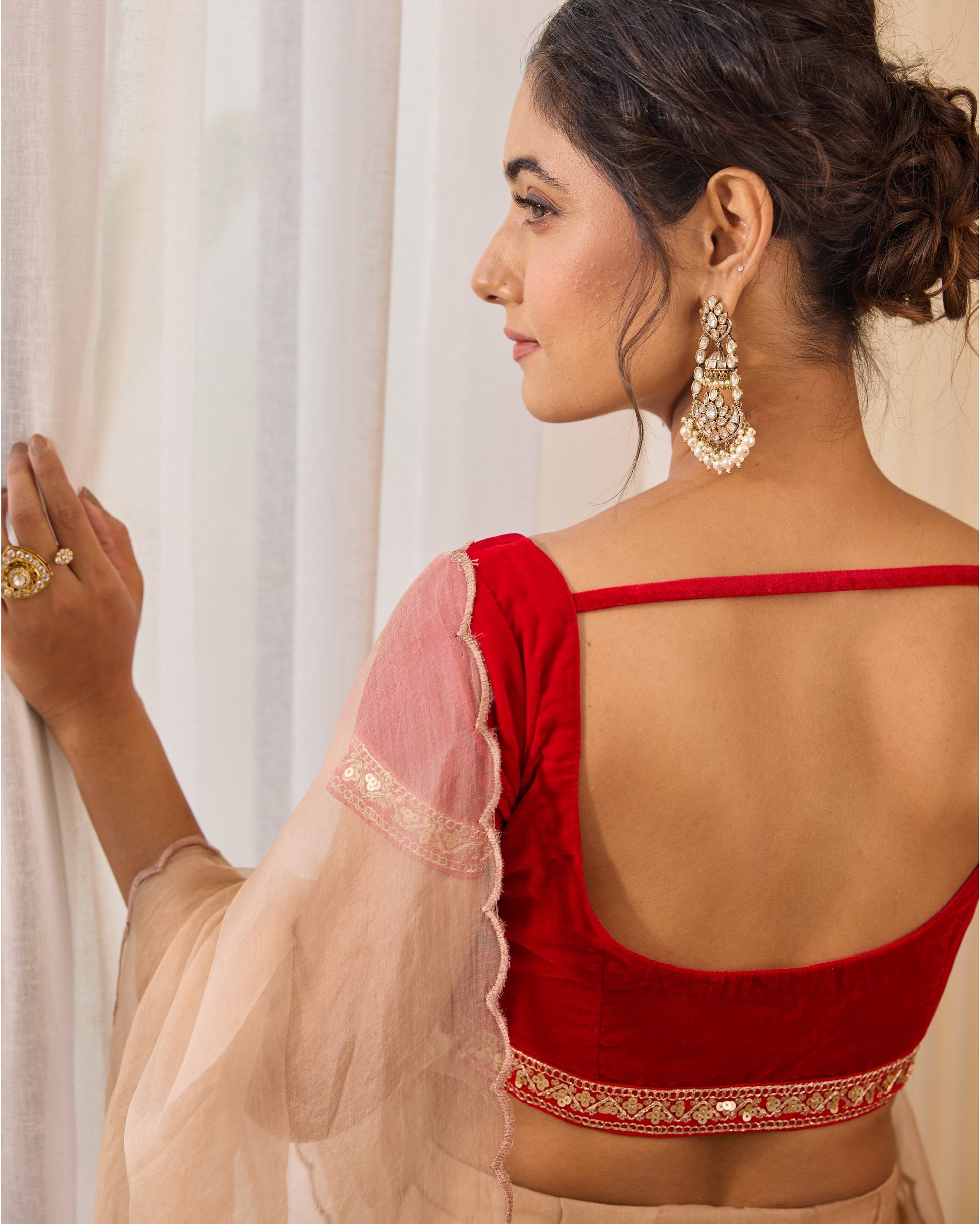 Rose Red Velvet Blouse My Store