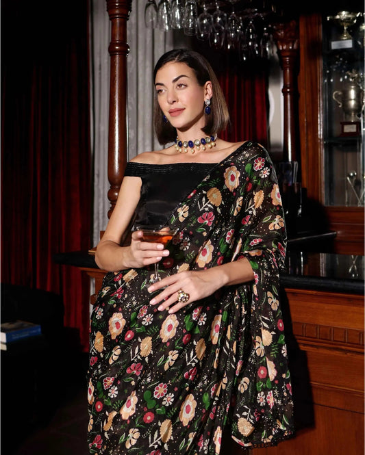 Moonlit Muse Black Satin Off Shoulder Blouse My Store