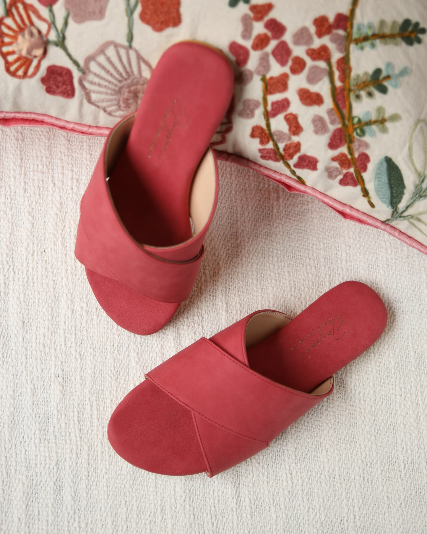 Sunkissed Coral Suede Flats My Store