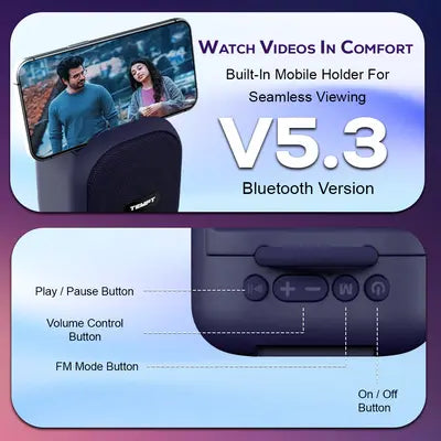 Tempt Rebel 12W Bluetooth Speaker Black