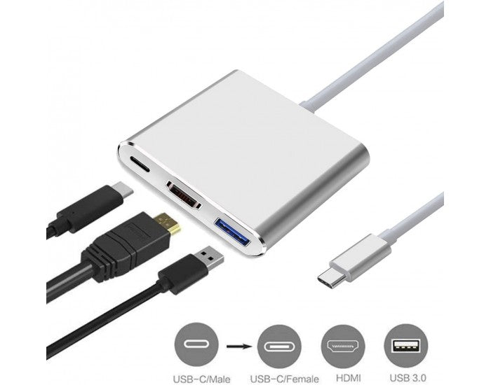 Ranz USB To Type-C Hub 3 Port (HDMI | USB 3.0 | Type-C)