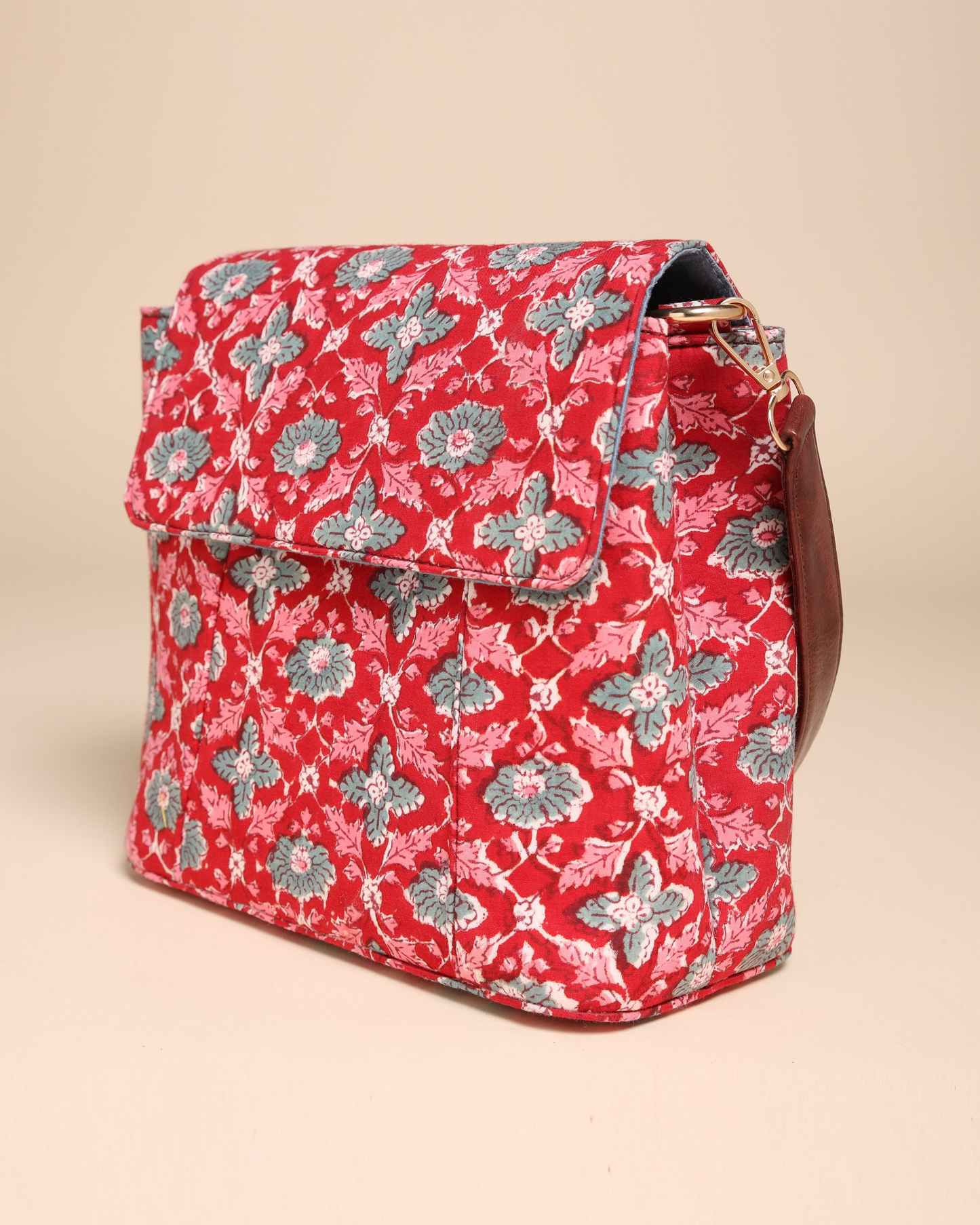 Honeycrisp Cotton Blockprinted Medium Shoulder Bag Quick Cart