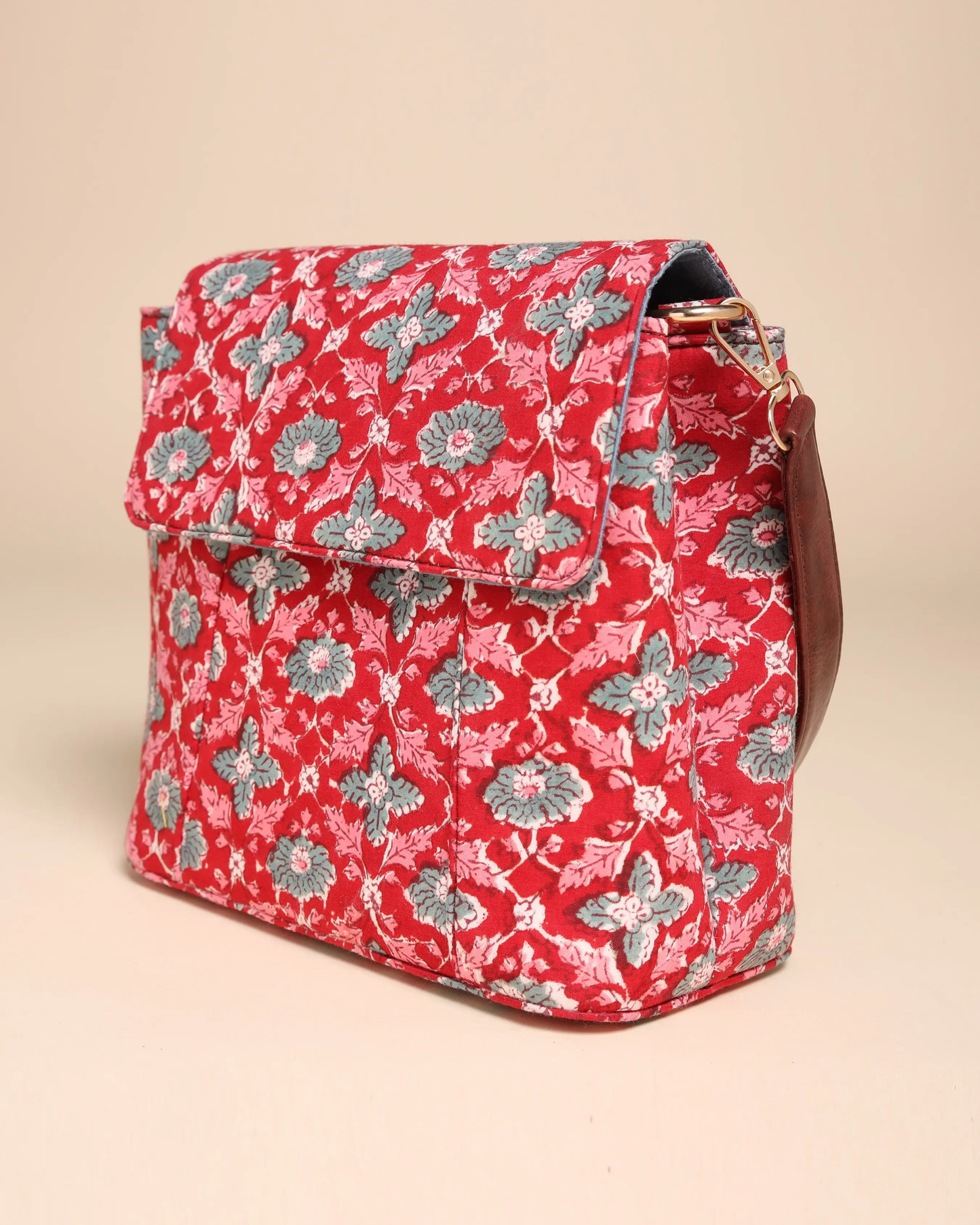 Honeycrisp Cotton Blockprinted Medium Shoulder Bag My Store