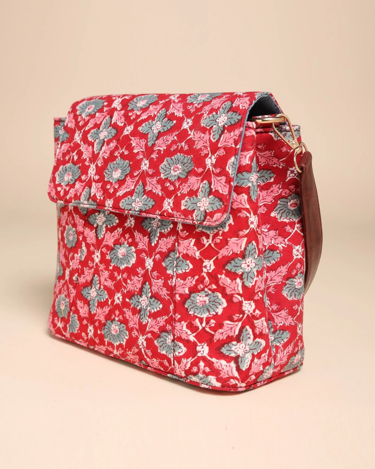 Honeycrisp Cotton Blockprinted Medium Shoulder Bag My Store