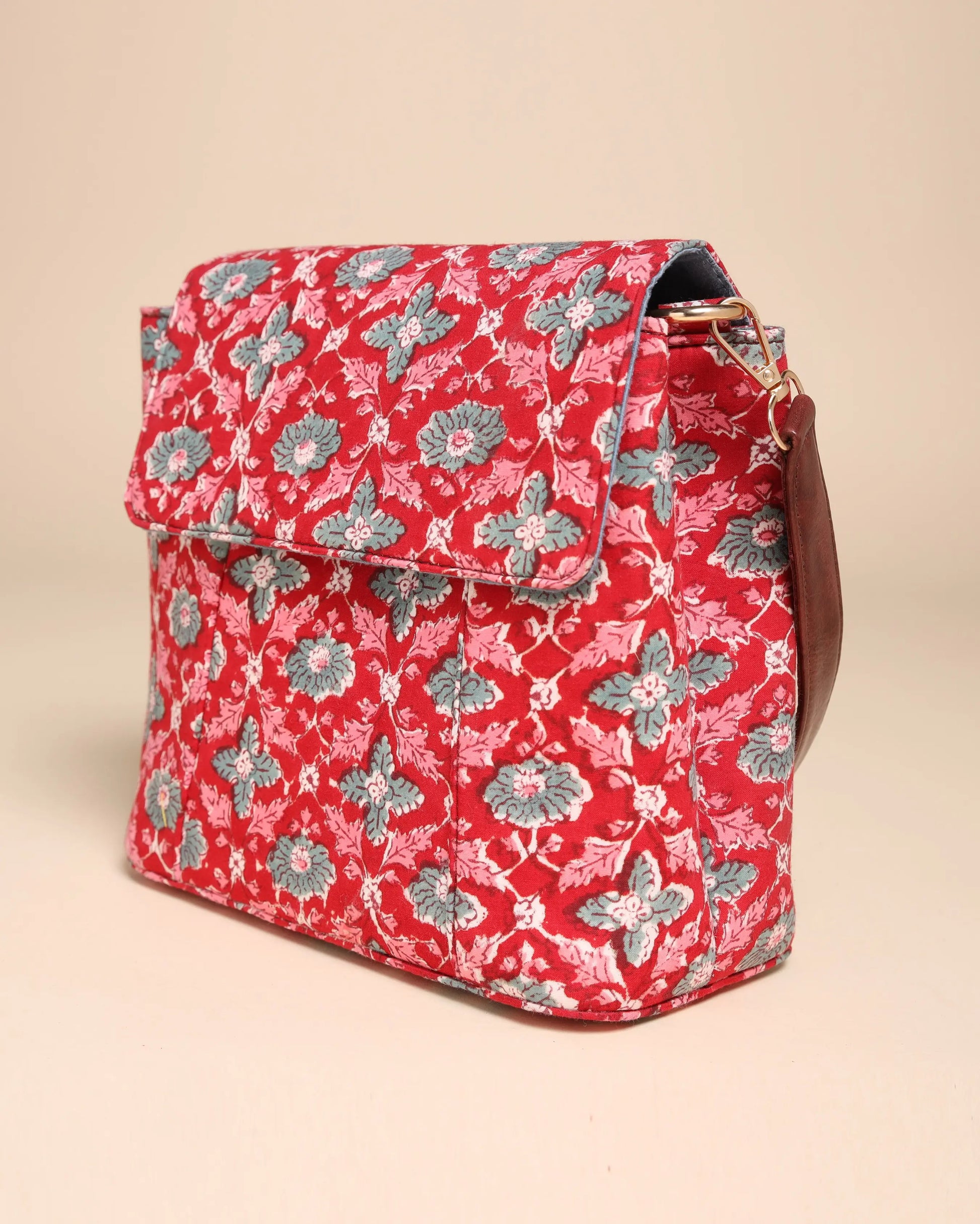 Honeycrisp Cotton Blockprinted Medium Shoulder Bag My Store