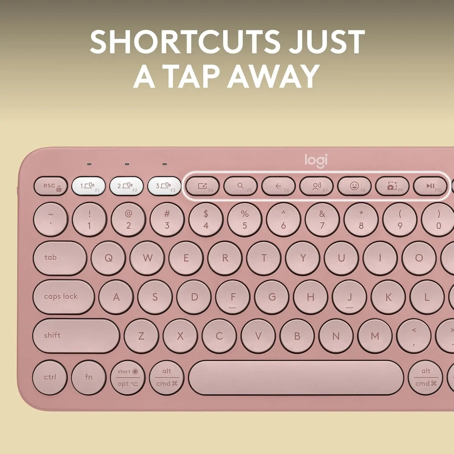 Logitech Pebble Keys 2 K380s, Multi-Device Bluetooth Wireless Keyboard Tonal Rose