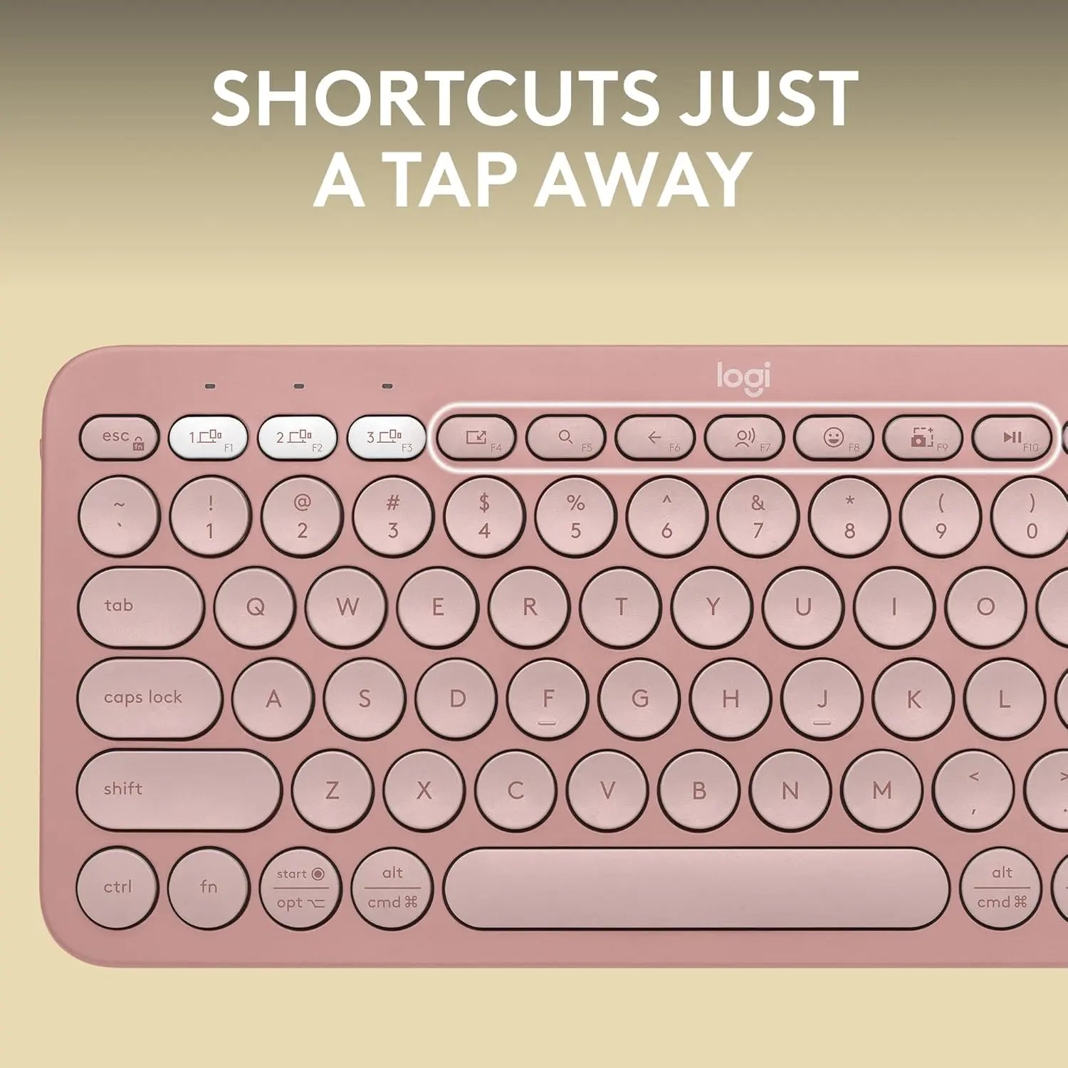 Logitech Pebble Keys 2 K380s, Multi-Device Bluetooth Wireless Keyboard Tonal Rose