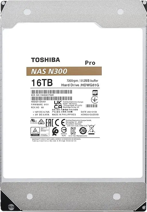 Toshiba N300 Pro 16TB 3.5-inch SATA 7200RPM NAS Internal Hard Disk My Store