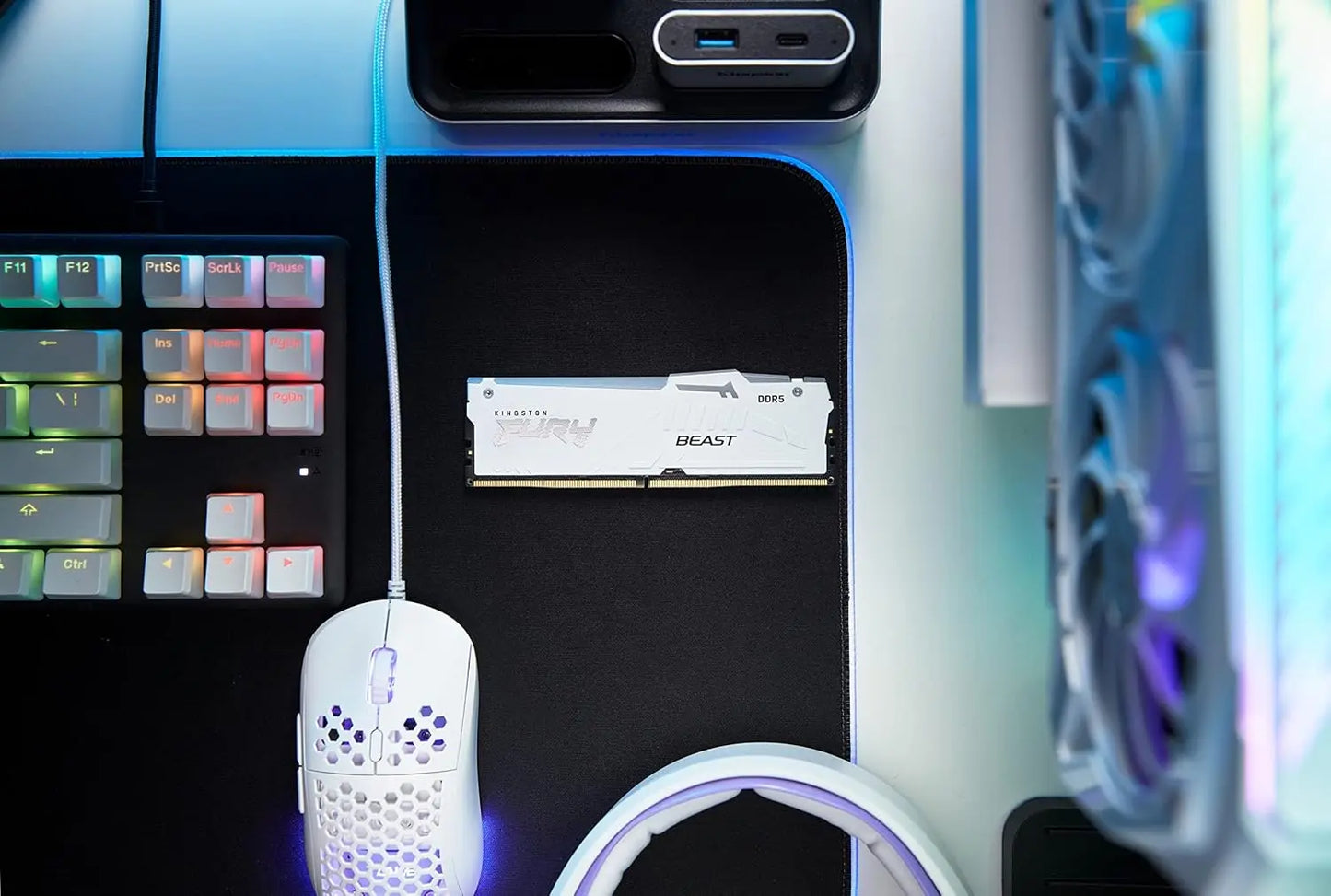 Kingston Fury Beast RGB 16GB DDR5 5600MHz CL40 DIMM Gaming Desktop Memory - White