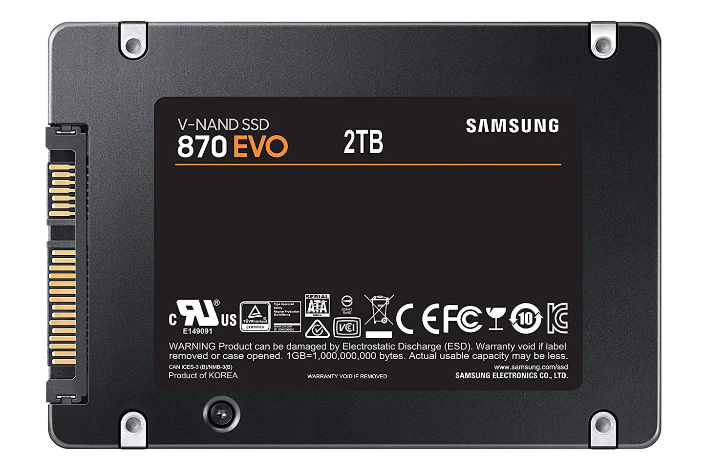Samsung 870 EVO 2TB SATA 6.35 cm (2.5") Internal Solid State Drive   MZ-77E2T0BW