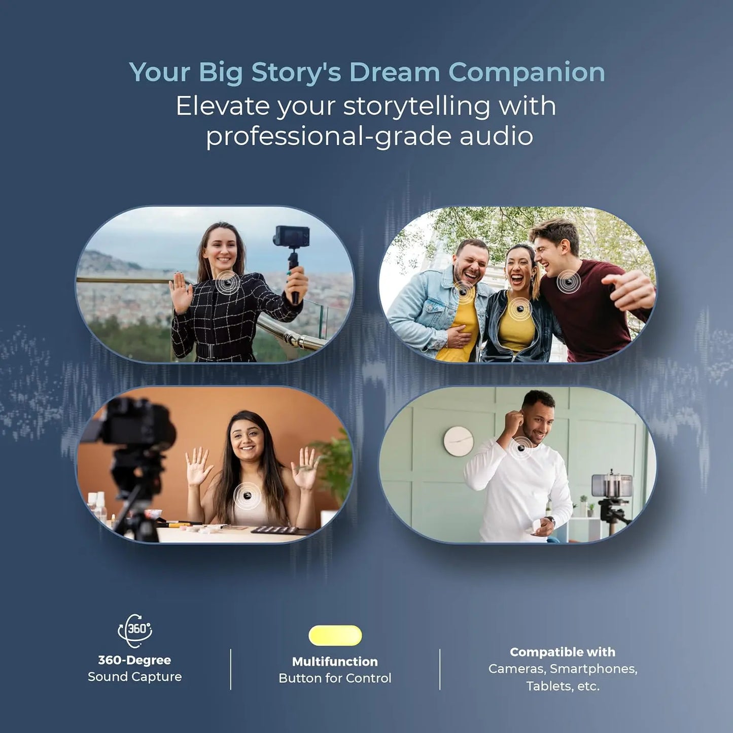 Digitek DWM-116 2-in-1 Wireless Microphone 2.4GHz, Magnetic Collar Clip