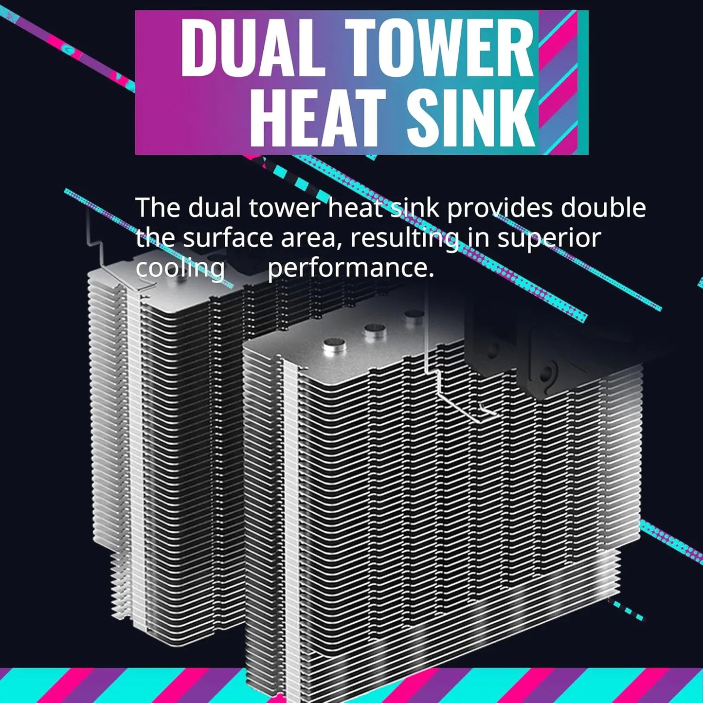 Cooler Master Hyper 620S ARGB Sync 120mm Dual Tower CPU Air Cooler - Black