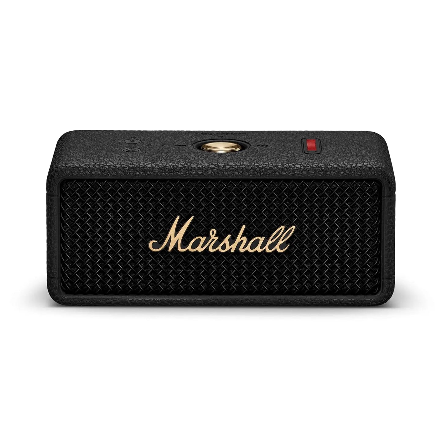 Marshall Emberton III Compact Portable Bluetooth Speaker with 32+ Hours of Playtime, 360° Sound, Dust & Waterproof (IP67) – Black & Brass.