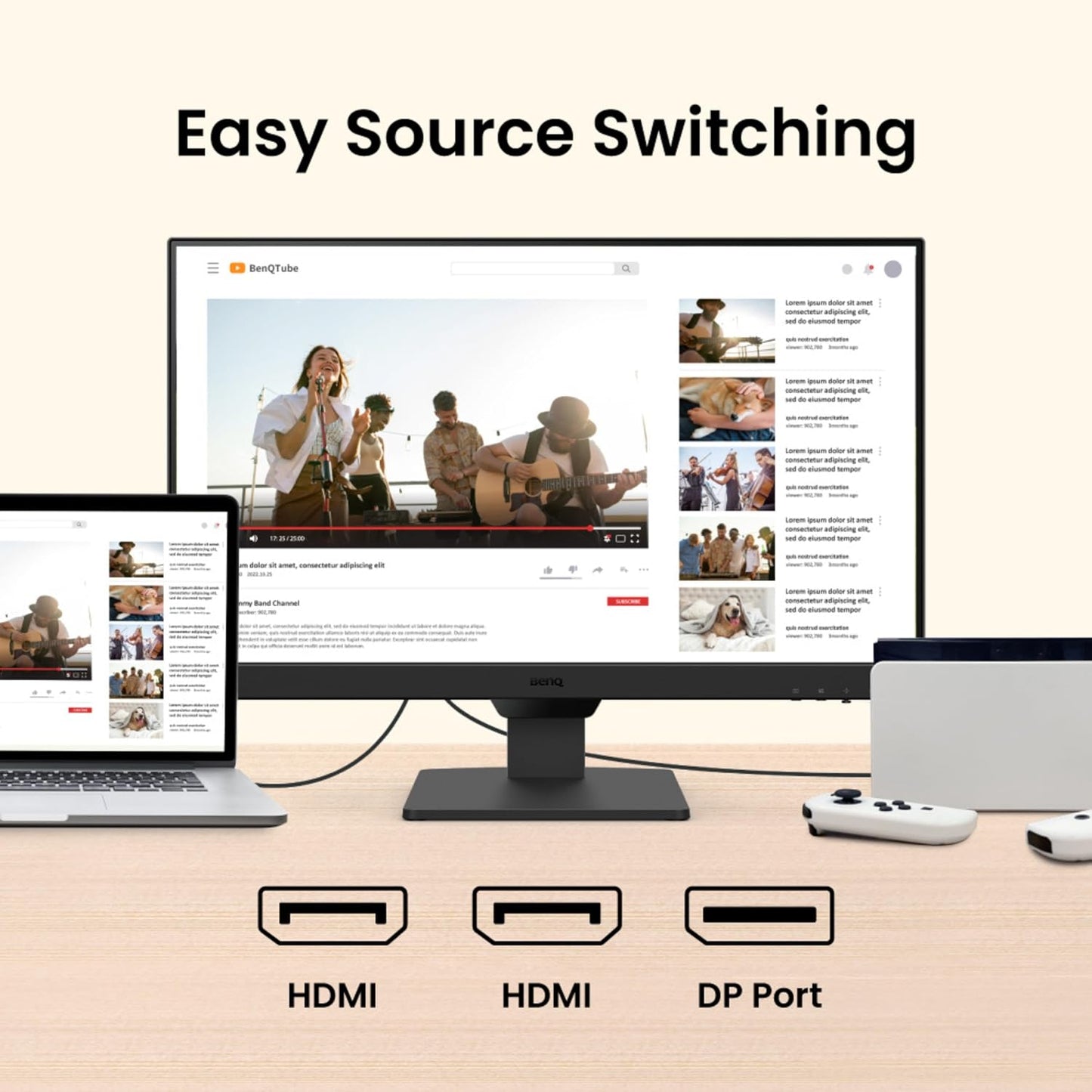 BenQ 23.8 Inch GW2490 IPS Panel LED Monitor HDMI Speaker