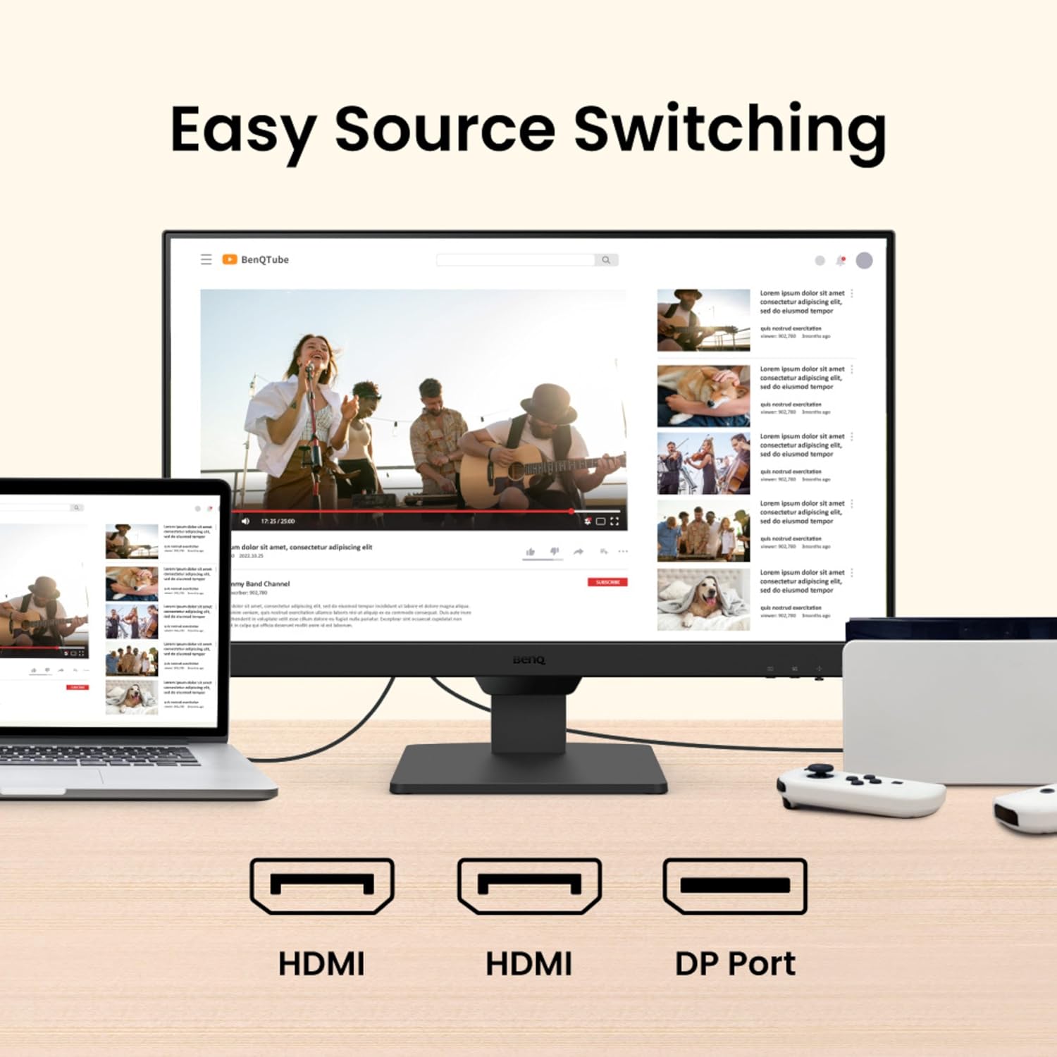 BenQ 23.8 Inch GW2490 IPS Panel LED Monitor HDMI Speaker