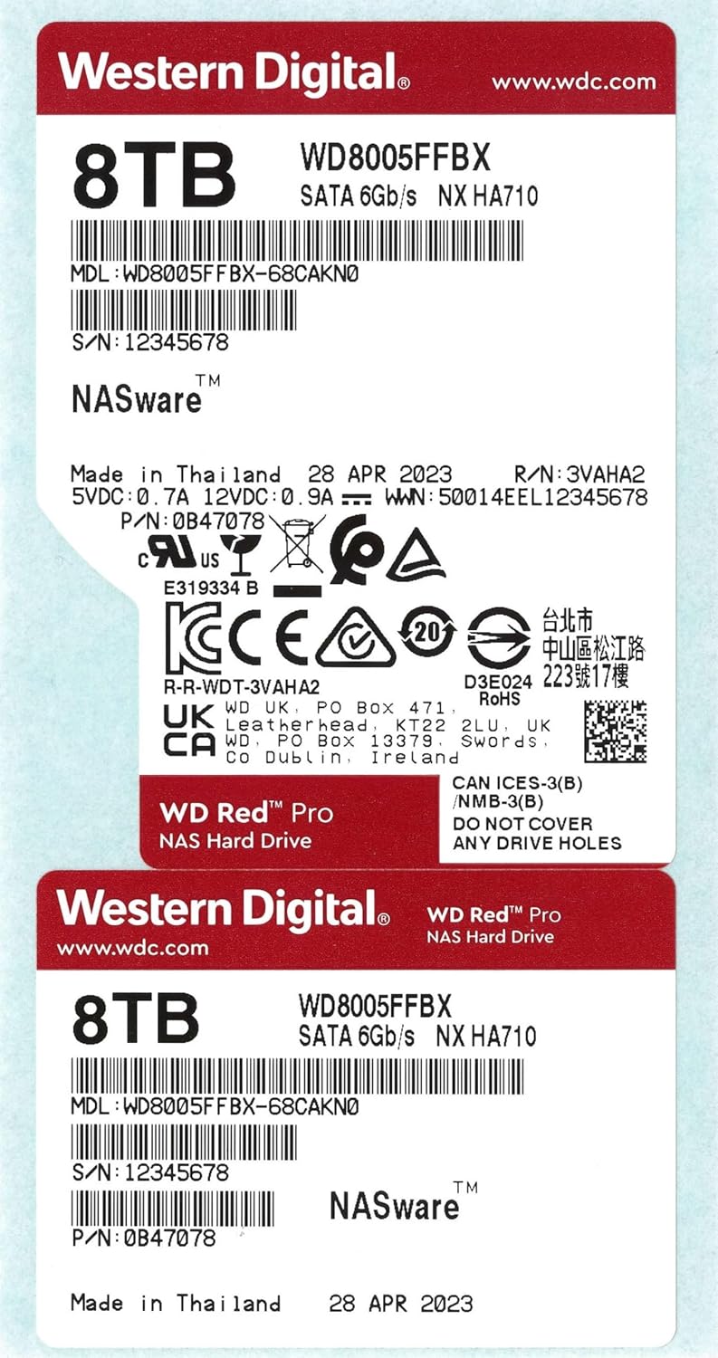 Western Digital WD Red Pro 8TB 3.5" SATA 7200RPM NAS Internal Hard Disk Drive