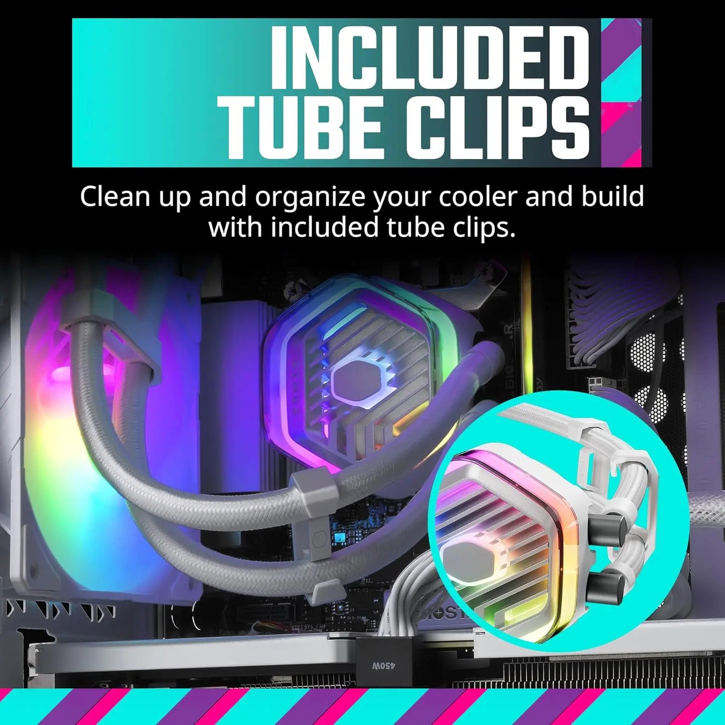 Cooler Master MasterLiquid 360 ATMOS ARGB 360mm Close-Loop AIO CPU Liquid Cooler - White