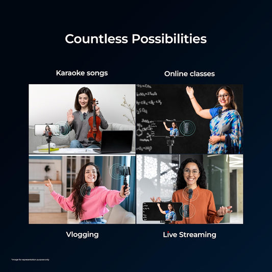 Digitek DWM-106 2-in-1 Wireless Microphone System with Type C & Lightning Connector