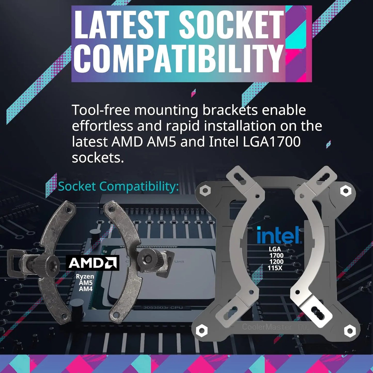 Cooler Master MasterLiquid 240L Core ARGB 240mm Close-Loop PWM AIO CPU Liquid Cooler - White