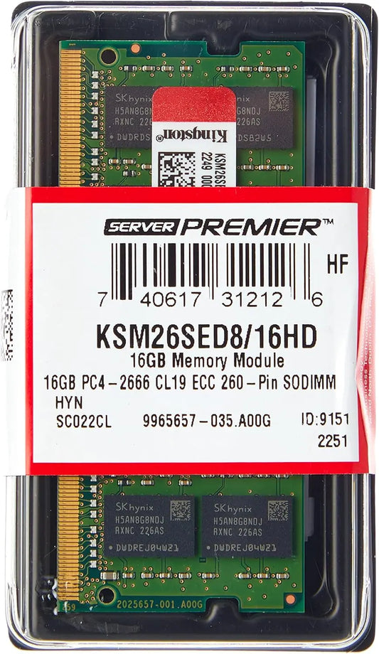 Kingston 16GB DDR4 2666MHz ECC SODIMM RAM Server-Grade Memory NAS