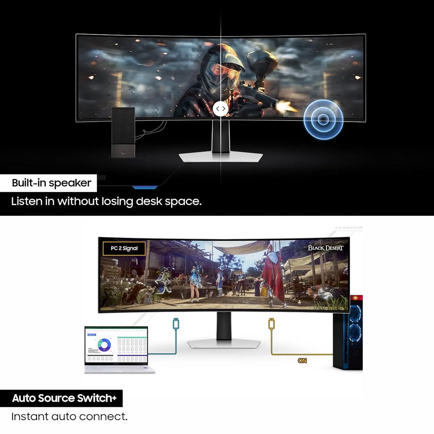 Samsung Odyssey G9 49" 240Hz 1440p Dual QHD OLED Panel HDR10 Ultrawide Curved Gaming Monitor with Speakers - Silver My Store