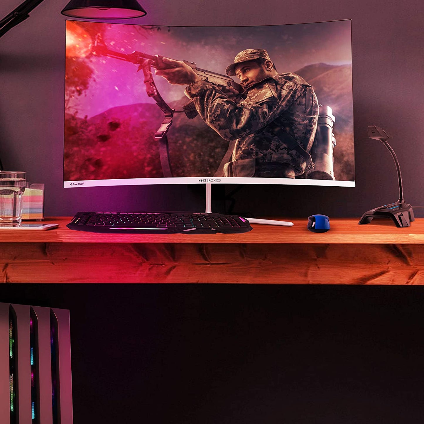 Zebronics Zeb-Klarity USB Gaming Mic for Recording  Streaming, compatible with PC, Omni Directional sound pickup, Flexible Neck, Mute Button