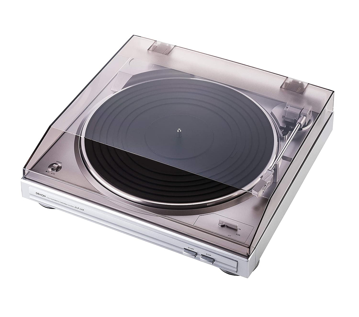 Denon DP-29F Automatic Belt-Drive Analog Turntable with Pre-Mounted Cartridge and Built-in Phono Preamp - Silver