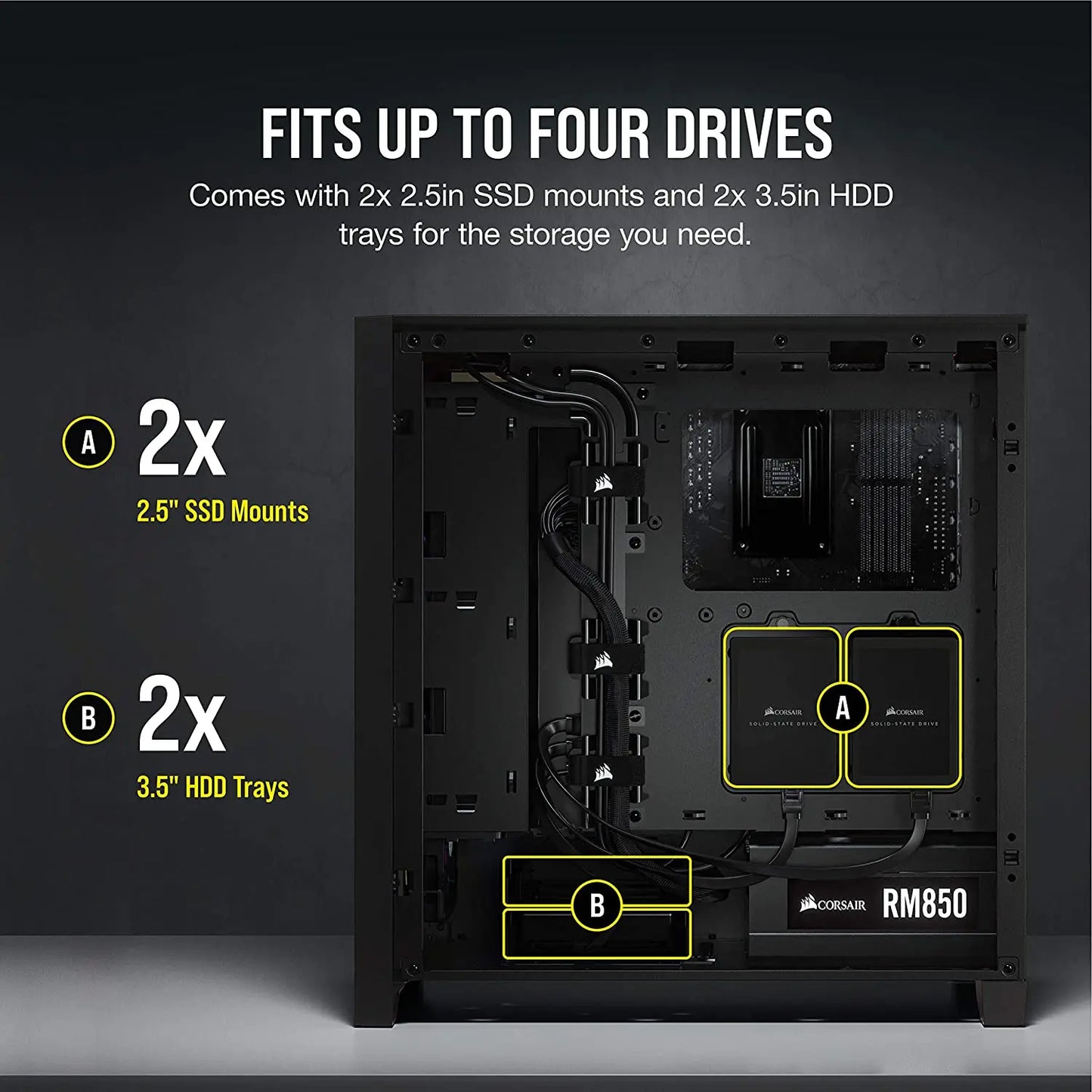 Corsair 4000D AIRFLOW ATX Mid-Tower RGB Cabinet with Tempered Glass and USB-C