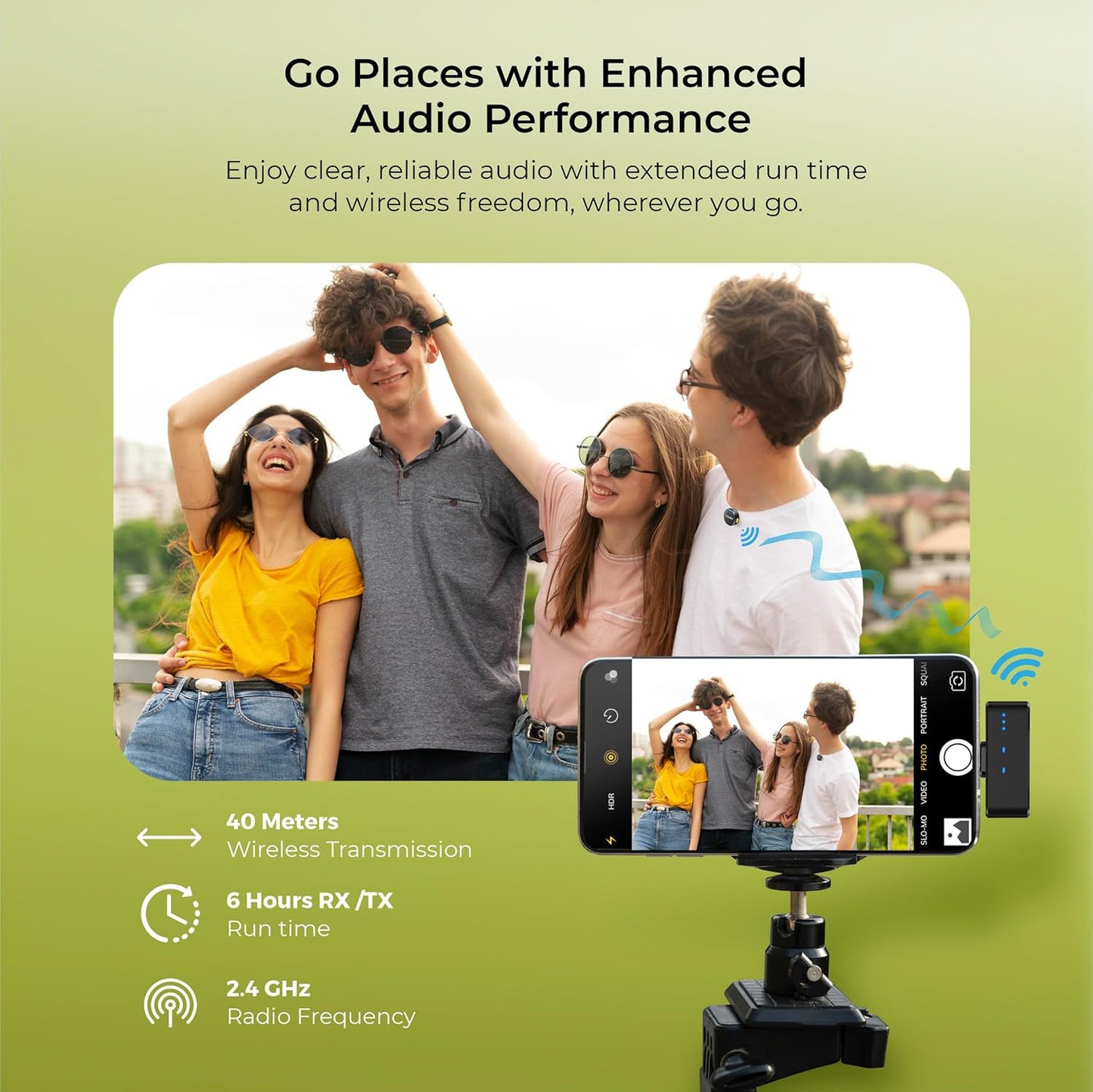 Digitek DWM-115 2-in-1 Wireless Microphone, 2.4GHz, Magnetic Clip, Noise Reduction Lavalier Mic