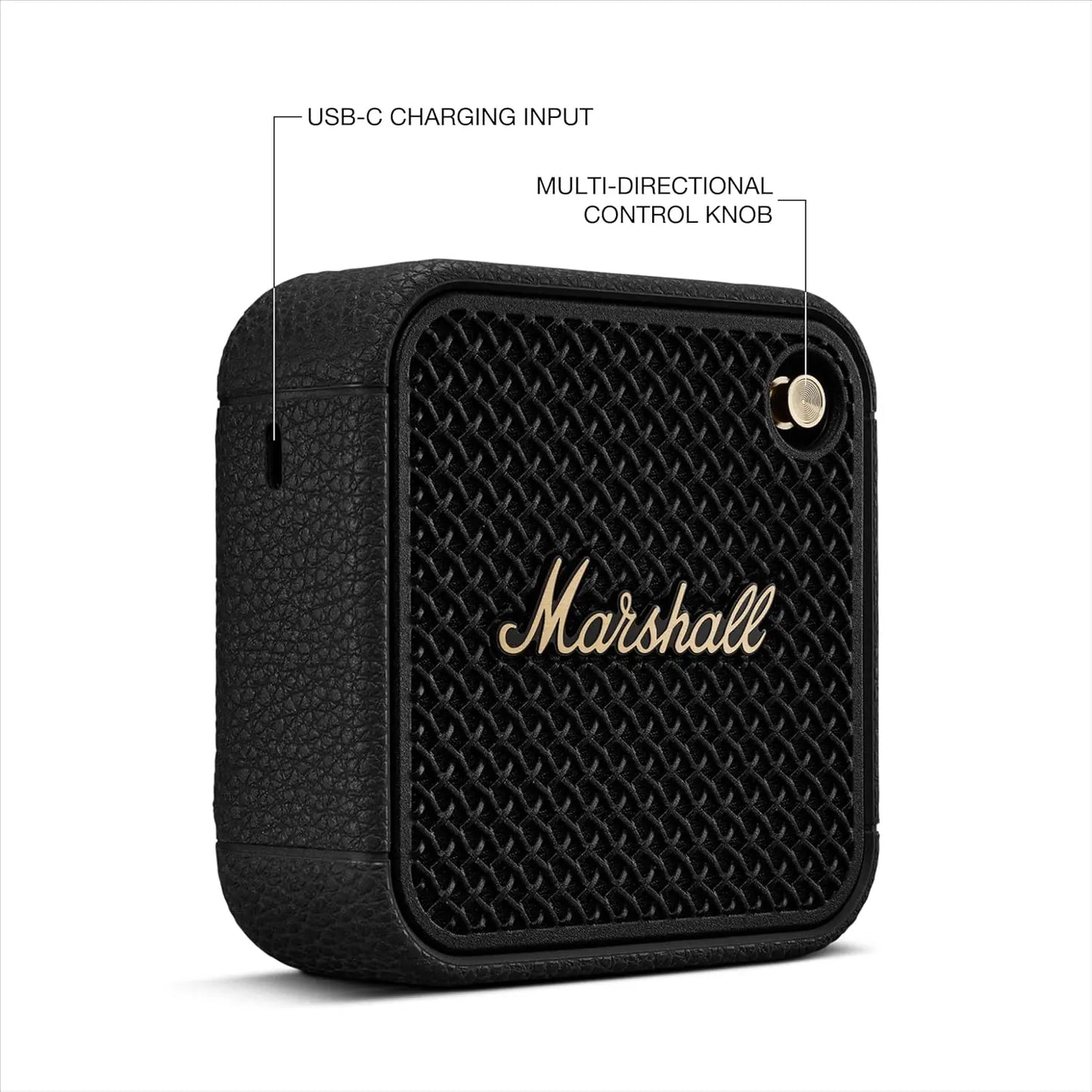Marshall Willen II Portable Bluetooth Speaker with 17+ Hours of Portable Playtime, Dust & Waterproof (IP67) - Black & Brass.