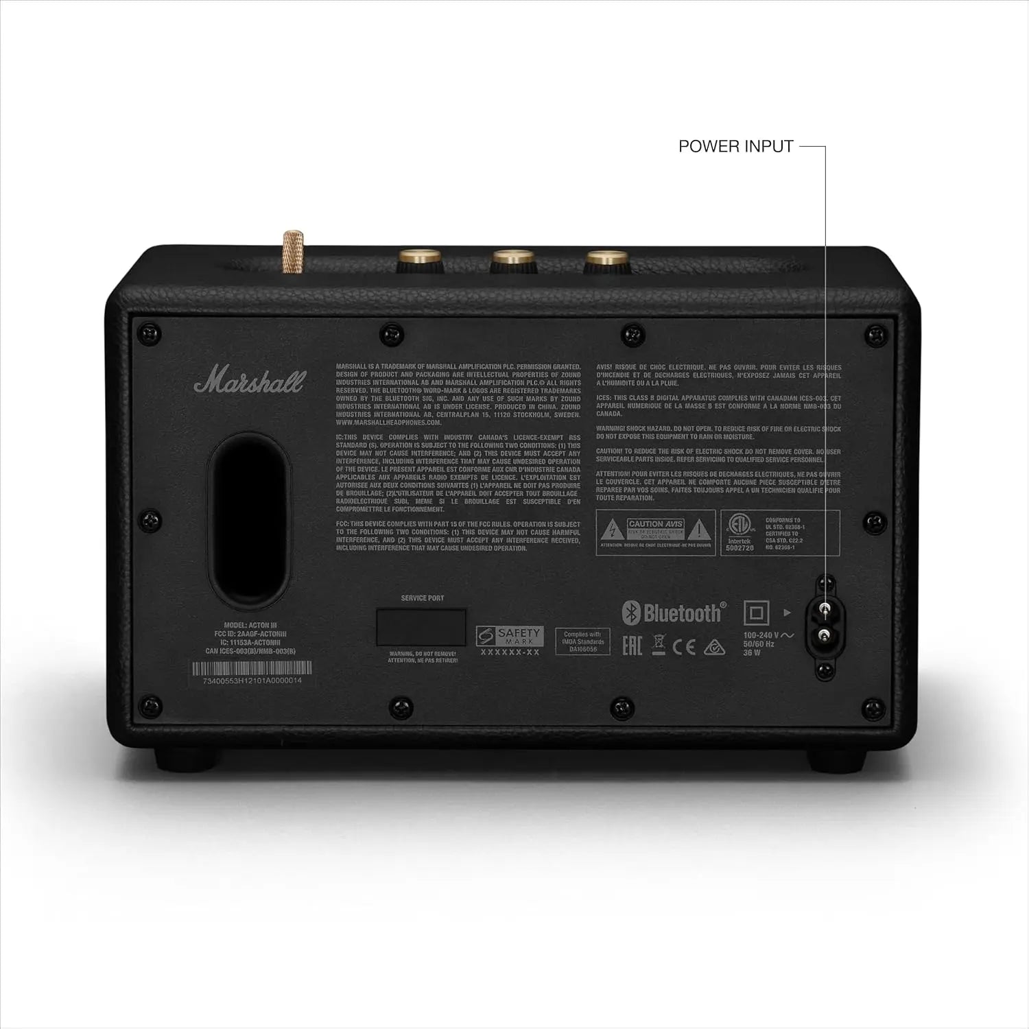Marshall Acton III Wired Connectivity Stereo Home Speakers with Bluetooth 5.2 & RCA or 3.5mm Input – Black