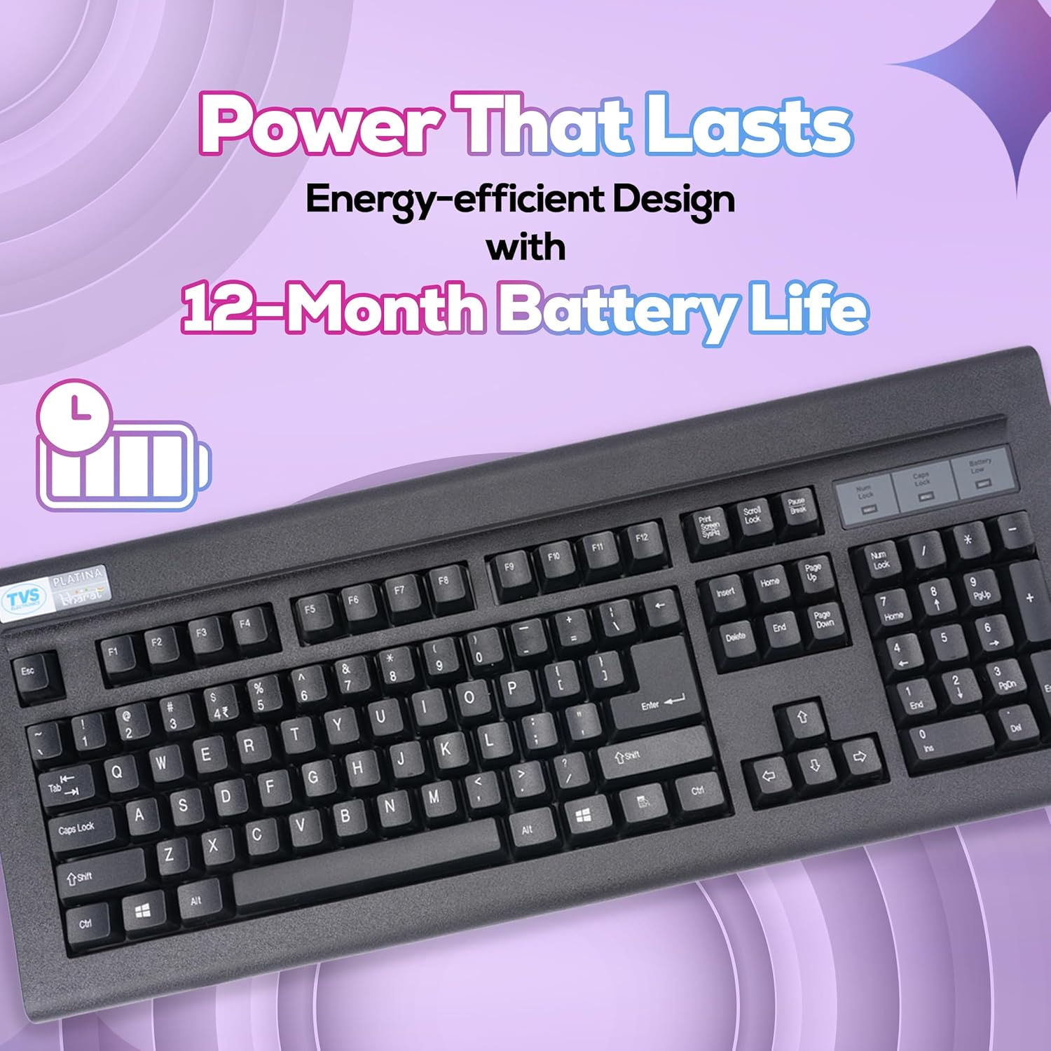 TVS  Platina Wireless Mechanical Keyboard and Mouse Combo