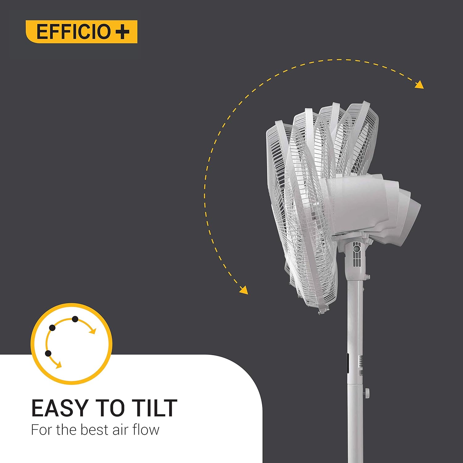 Atomberg  Efficio+ 400mm Pedestal Swing Fan High Speed BLDC Motor with Remote Control White