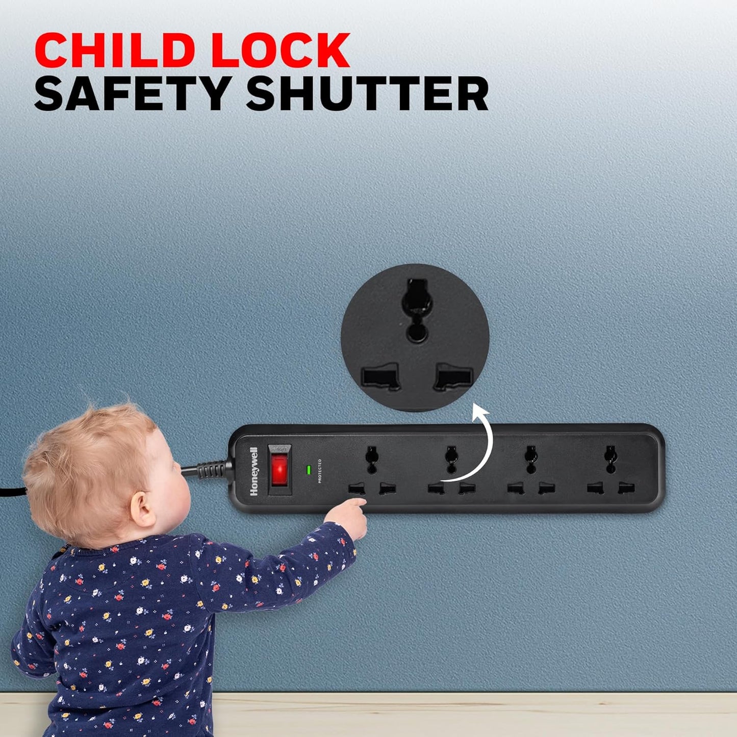 Honeywell 4 Out Surge Protector Extension Cord