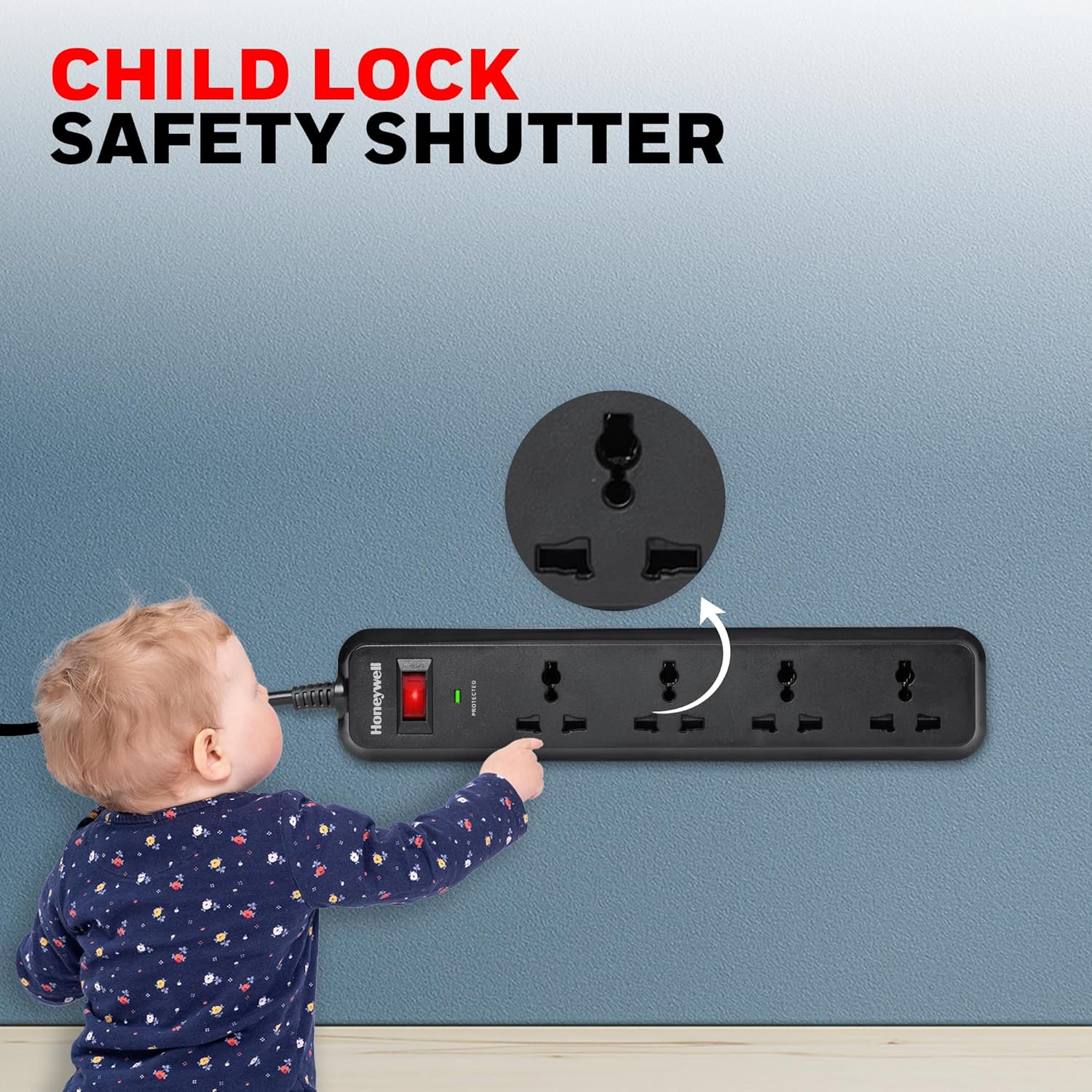 Honeywell 4 Out Surge Protector Extension Cord