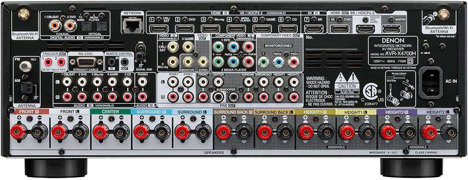 Denon AVC-X4700H 8K Ultra HD 9.2 Channel (125 Watt X 9) AV Receiver 2020 Model - 3D Audio & Video with IMAX Enhanced, Built for Gaming, Music Streaming, Alexa  HEOS