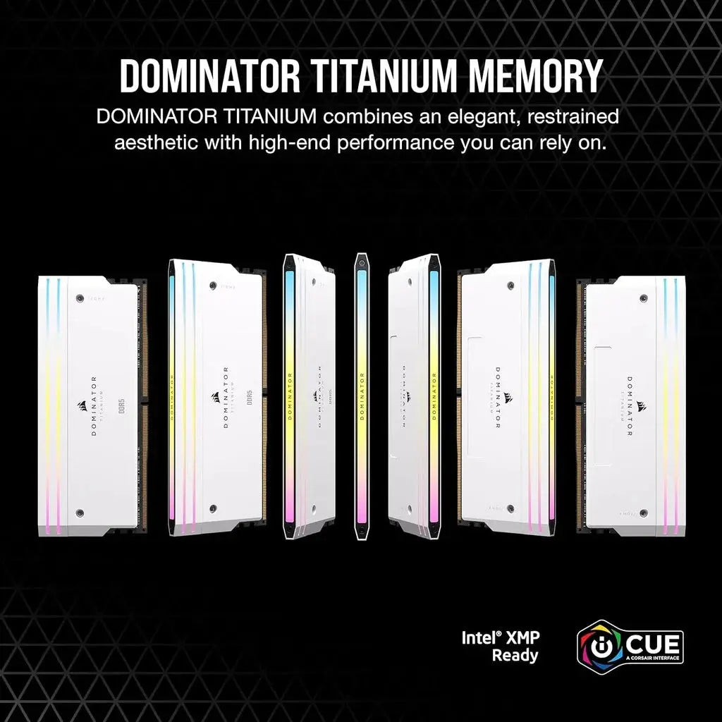 Corsair Dominator Titanium 96GB (2x48GB) DDR5 RAM 6600MHz CL32 Gaming Desktop Memory-White